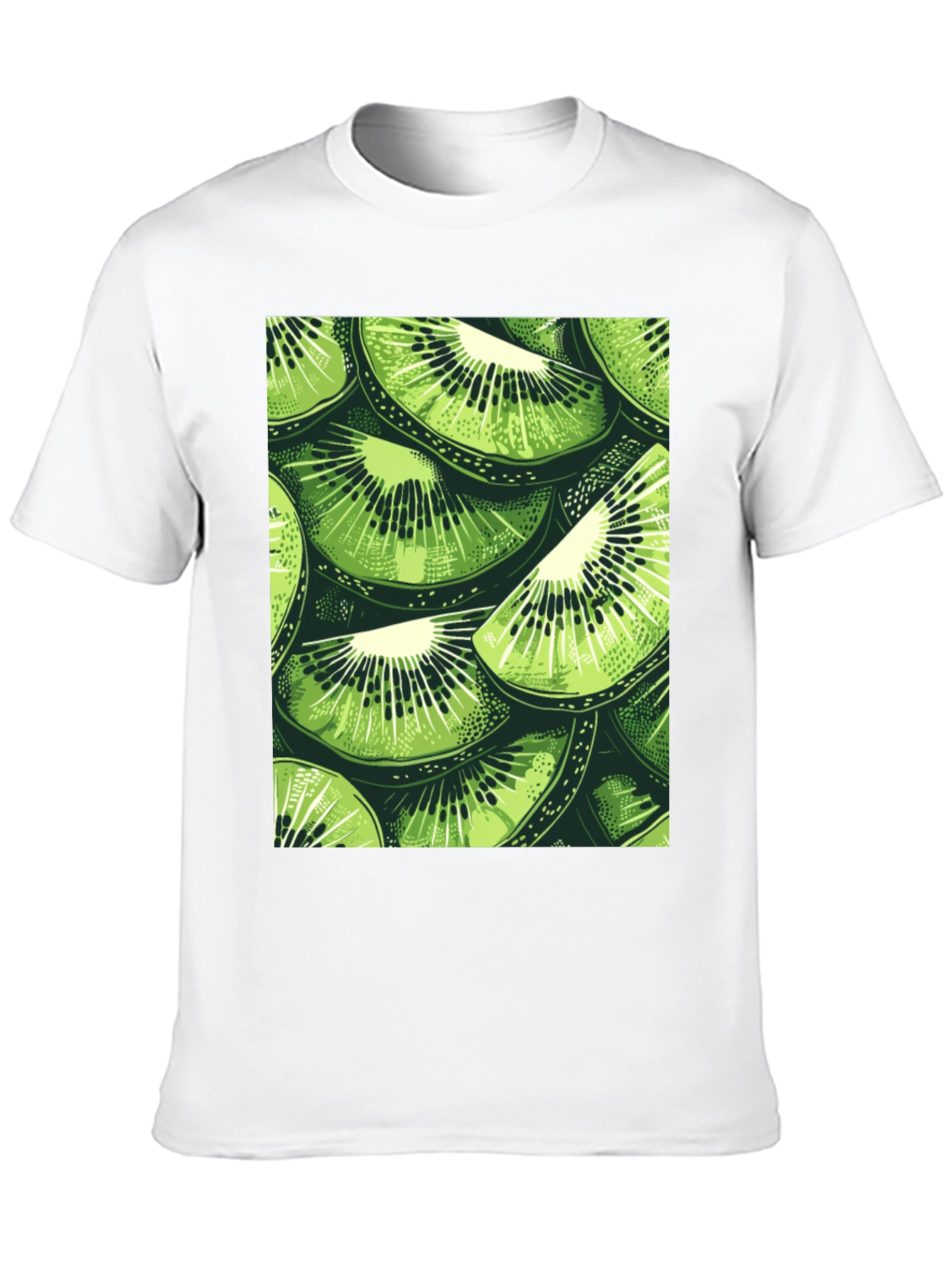 Black Kiwi Slice Print Tee - Fresh Summer Style! view 10