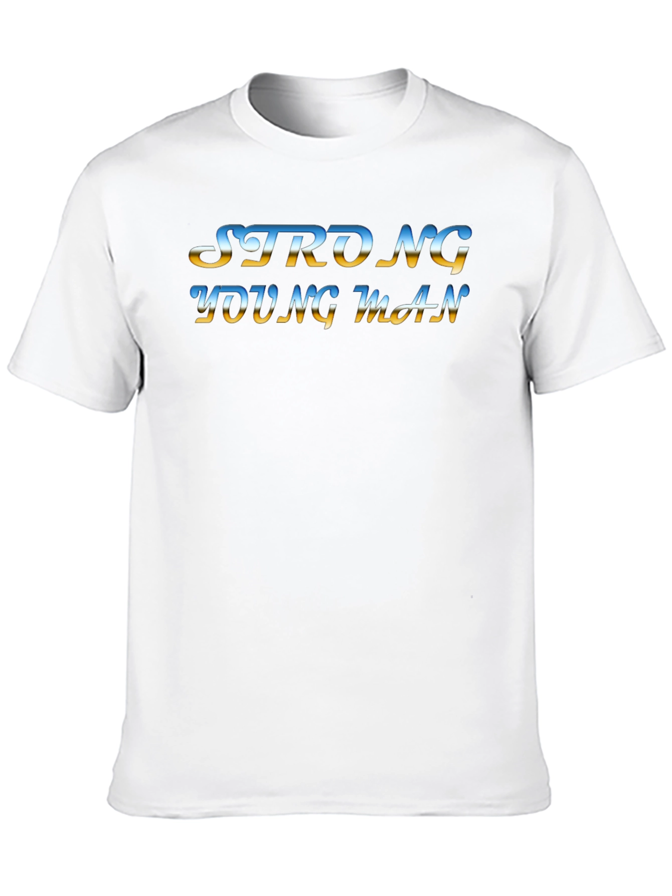 Black Strong Young Man Graphic T-Shirt - Black Crew Neck view 10