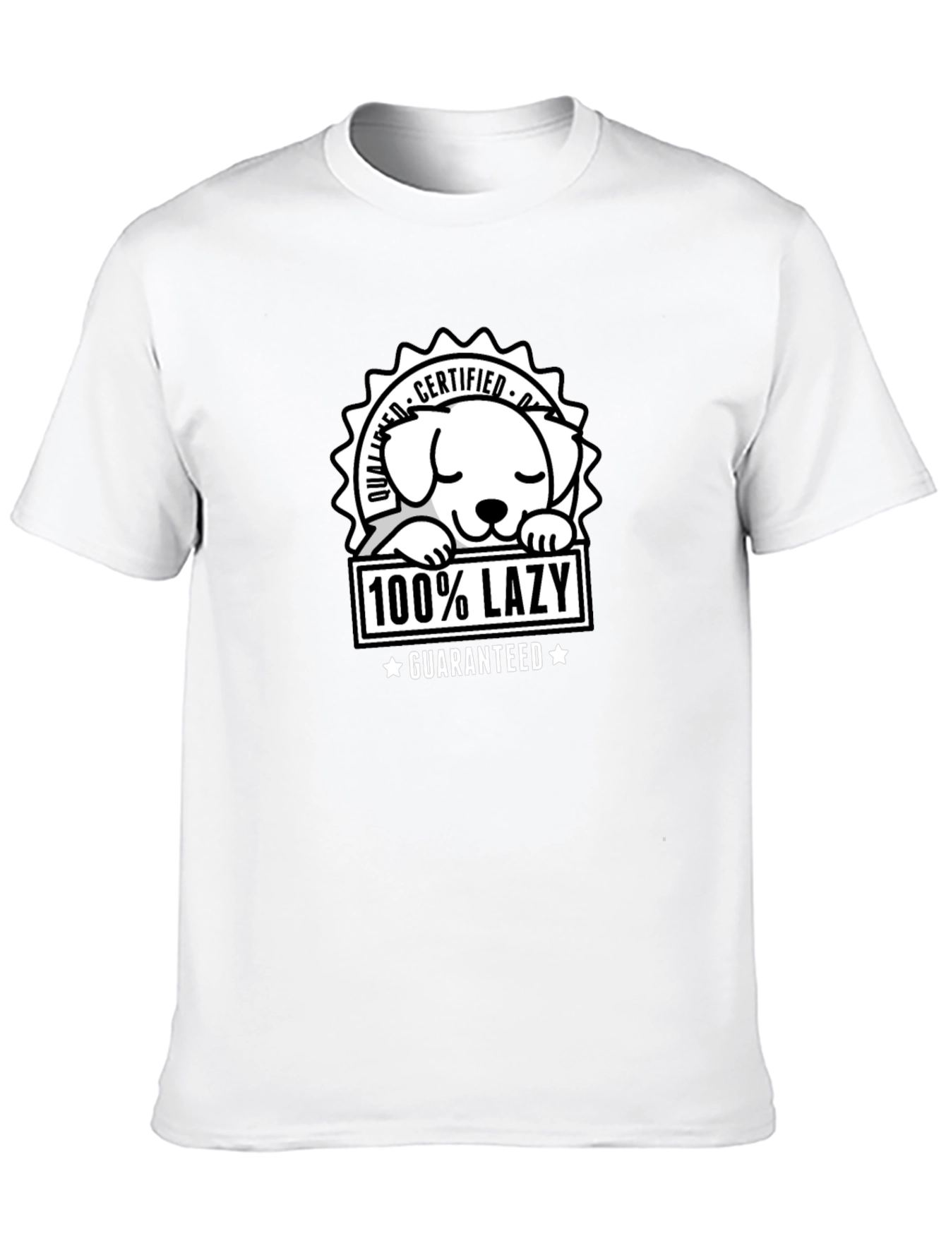 Black 100% Lazy Certified Dog T-Shirt view 10