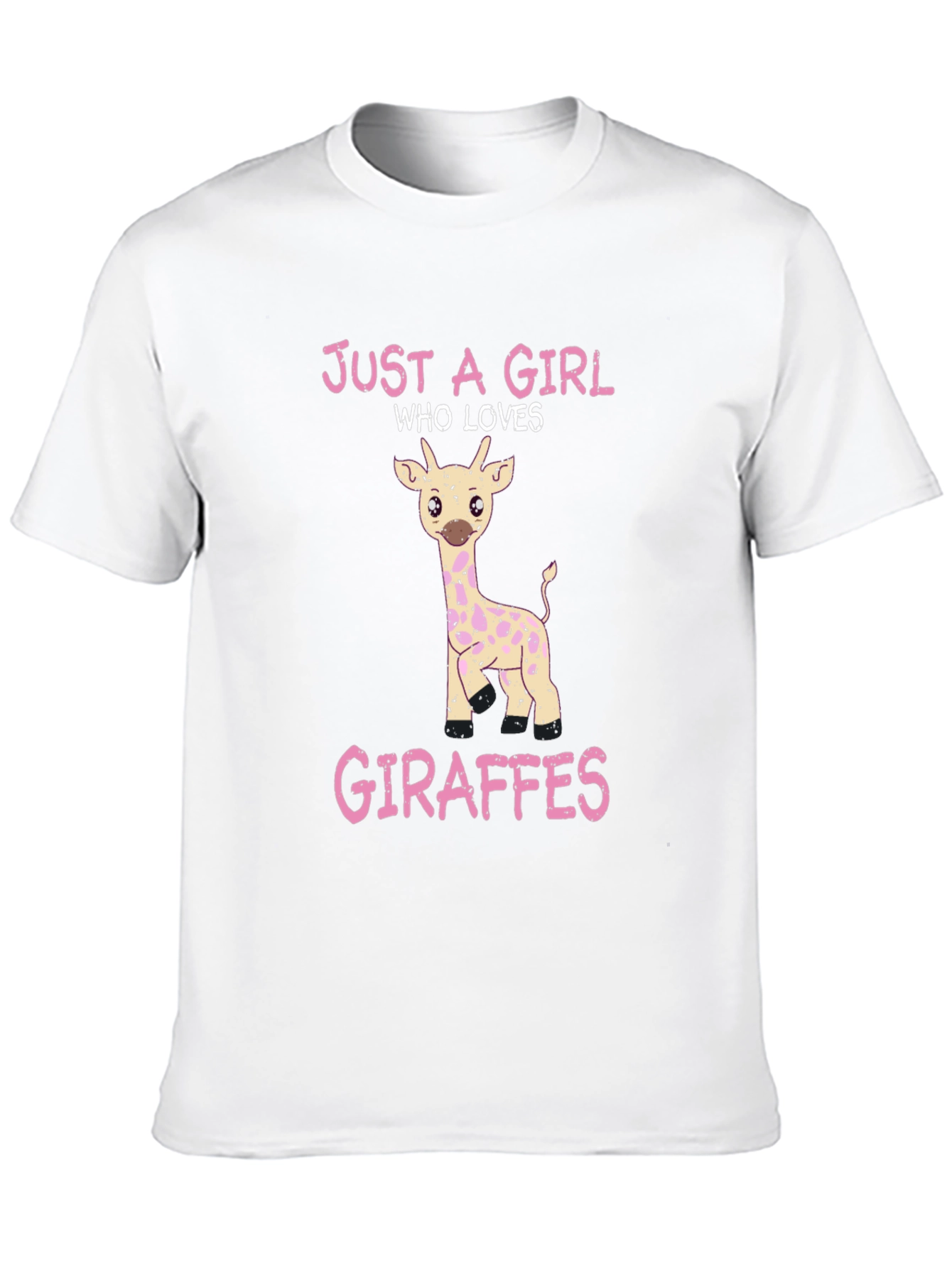 Black Just a Girl Who Loves Giraffes T-Shirt view 10