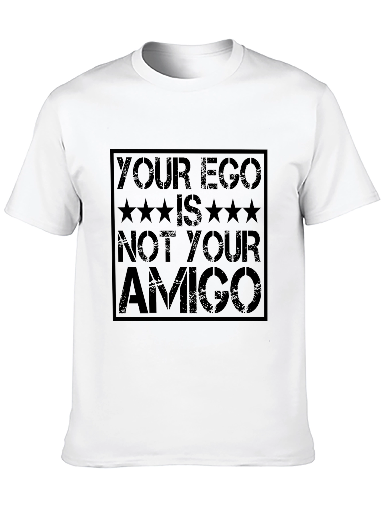 Black Your Ego Is Not Your Amigo Graphic Tee - Black view 10