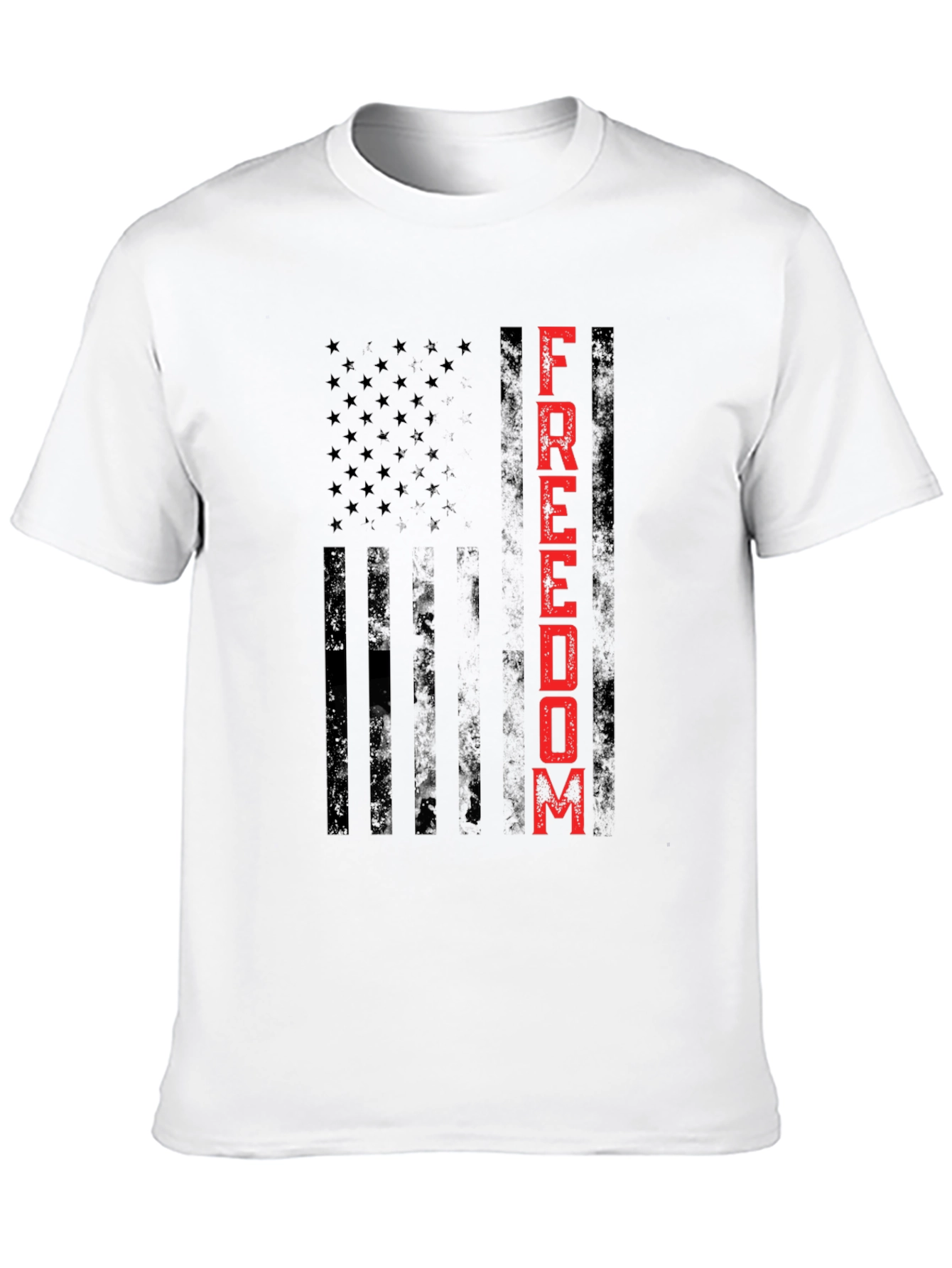 Black Freedom Flag Graphic Tee - Patriotic Design view 10