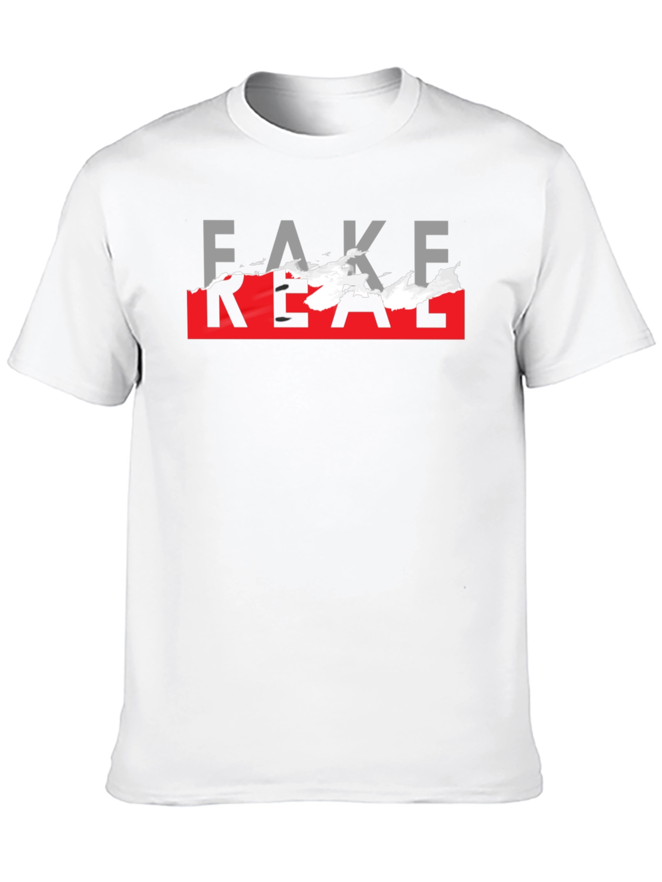 Black Fake Real Graphic T-Shirt - Trendy Streetwear view 10