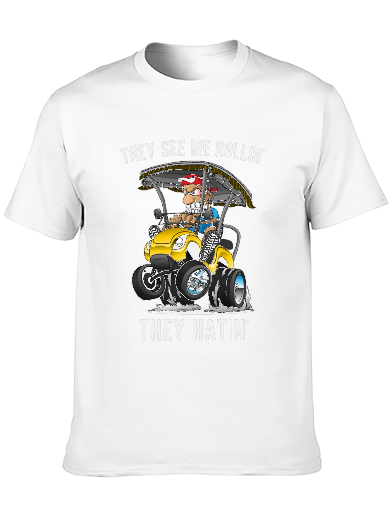 Black They See Me Rollin' T-Shirt Funny Graphic Tee view 10