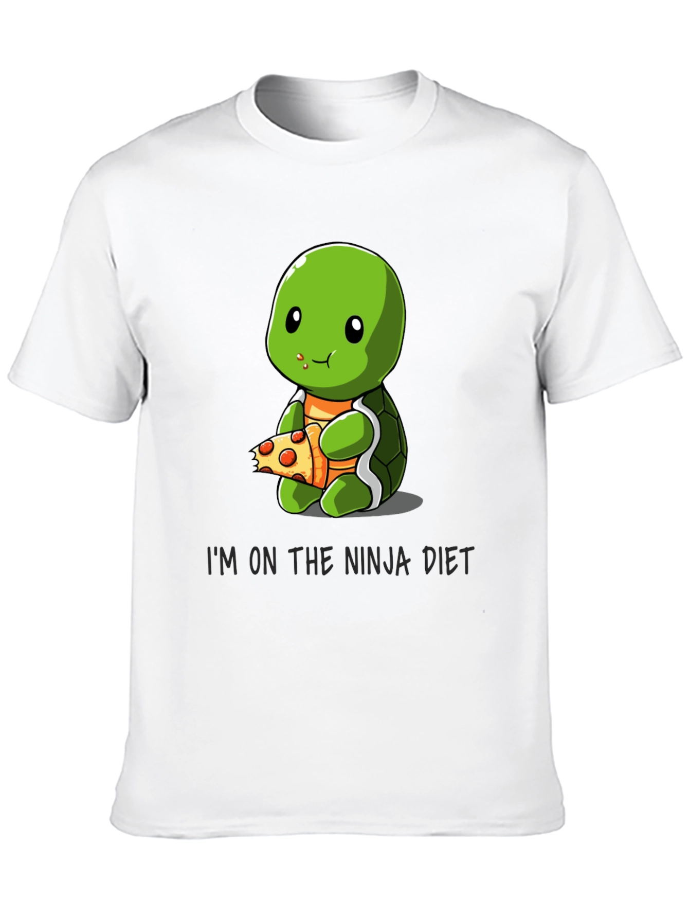 Black Ninja Turtle Diet T-Shirt Funny Pizza Lover Tee view 10