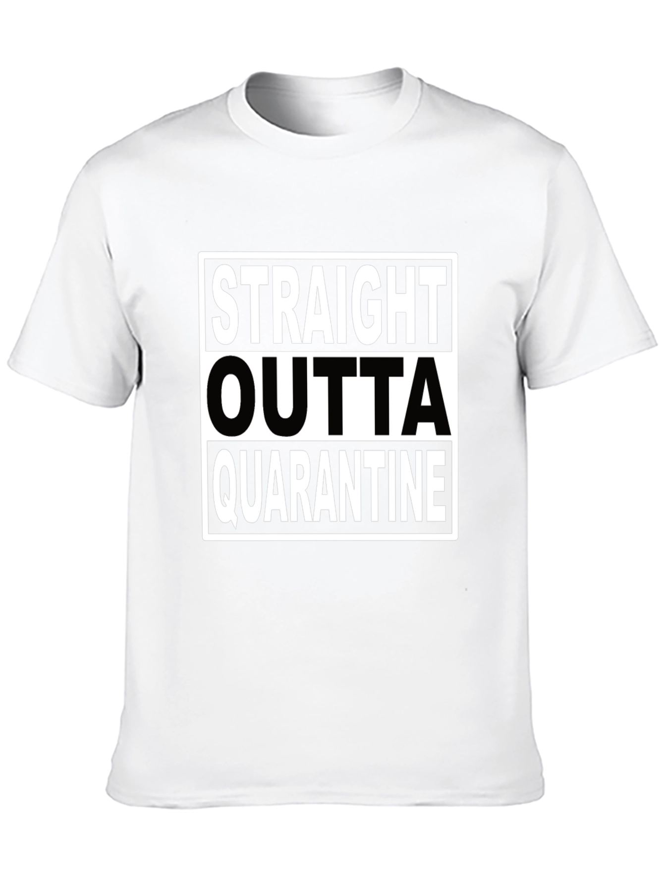 Black Straight Outta Quarantine Black T-Shirt view 10