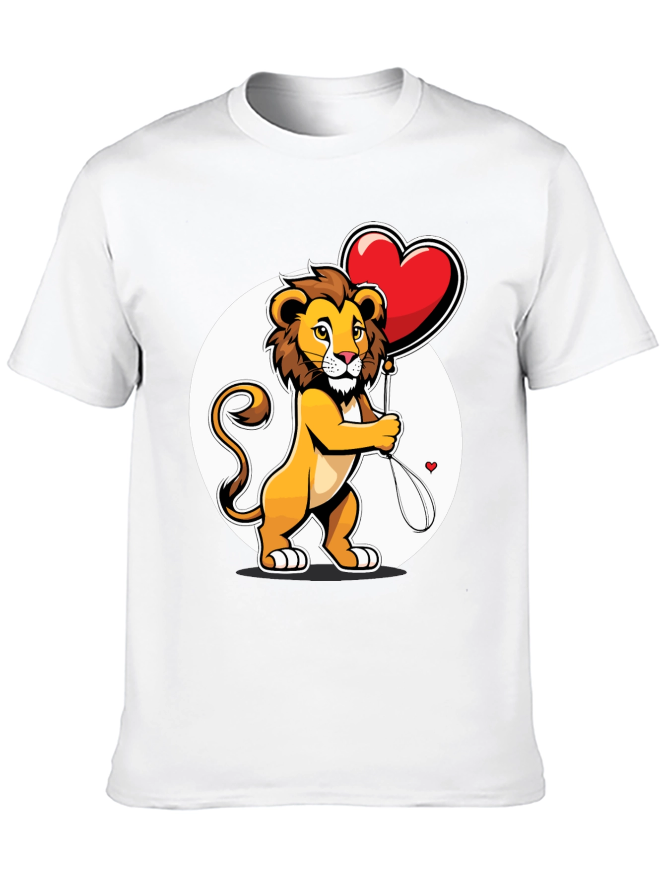 Black Lion Love Heart Balloon Graphic Tee view 10