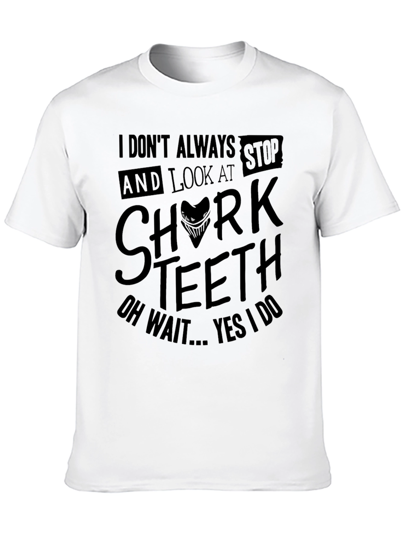 Black Shark Teeth Graphic Novelty Men's T-Shirt view 10
