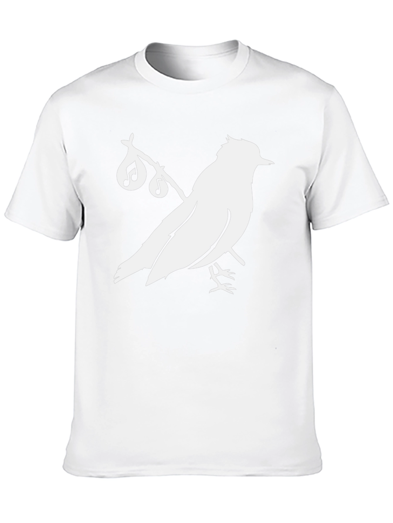 Black Black T-Shirt with Bird and Music Note Graphic view 10