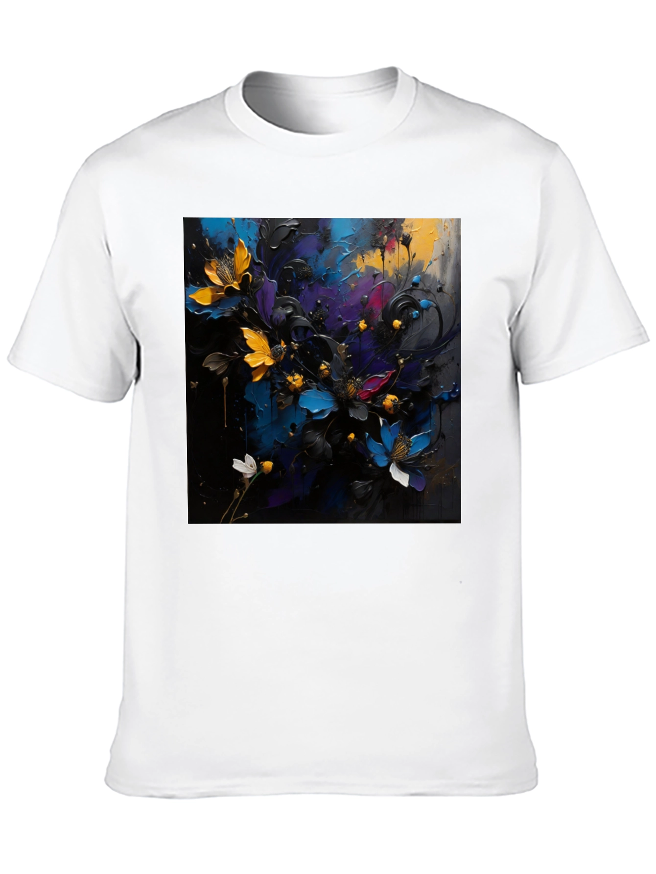 Black Floral Art T-Shirt - Bold Expression view 10