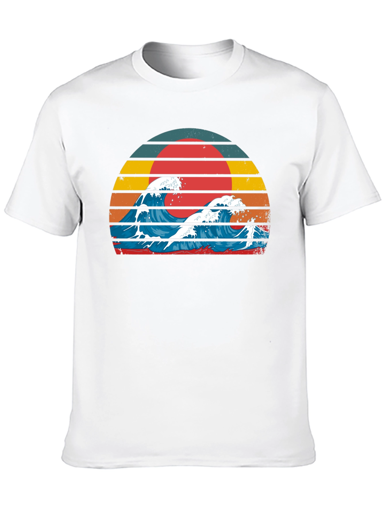 Black Retro Wave Graphic Tee - Vintage Style T-Shirt view 10