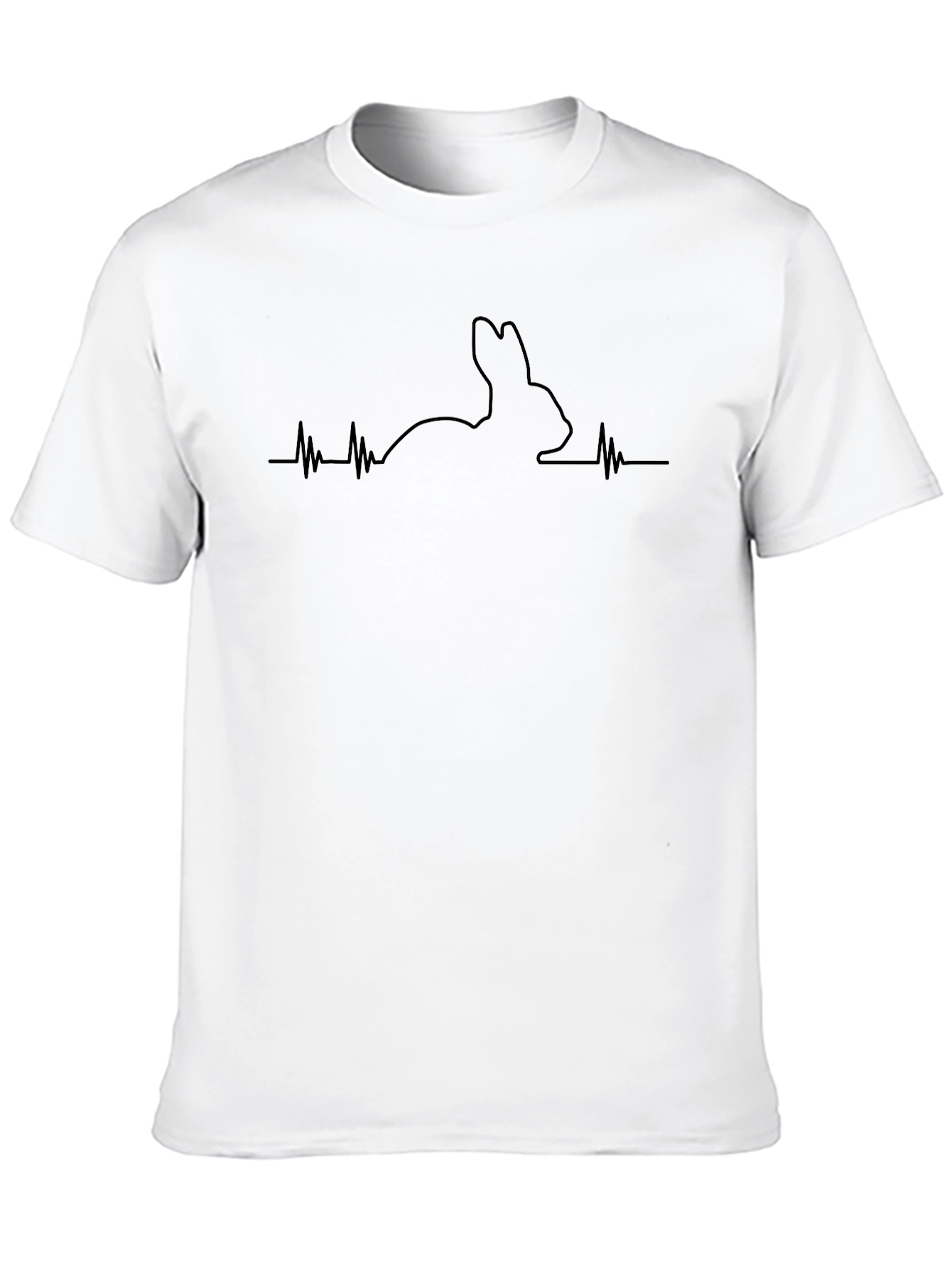 Black Rabbit Heartbeat Graphic Tee - Men's Black T-Shirt view 10