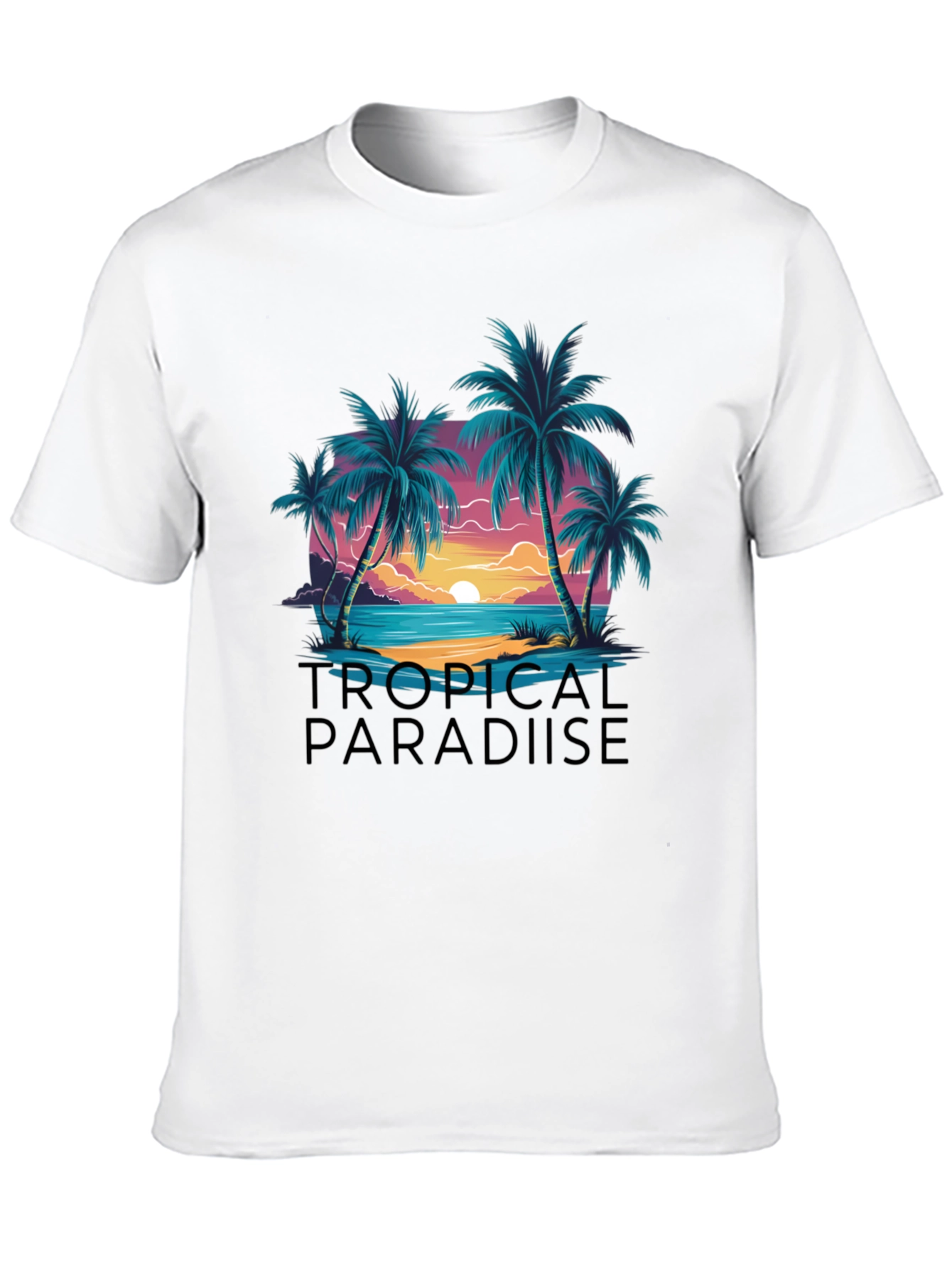 Black Tropical Paradise Graphic Tee - Island Getaway view 10