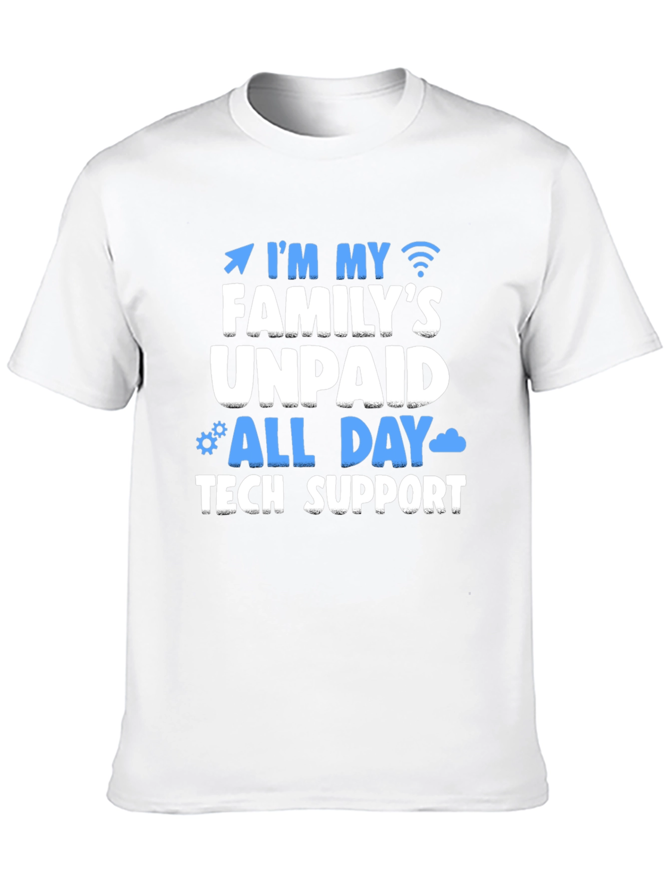 Black Unpaid Family Tech Support T-Shirt - Funny Geek Tee view 10