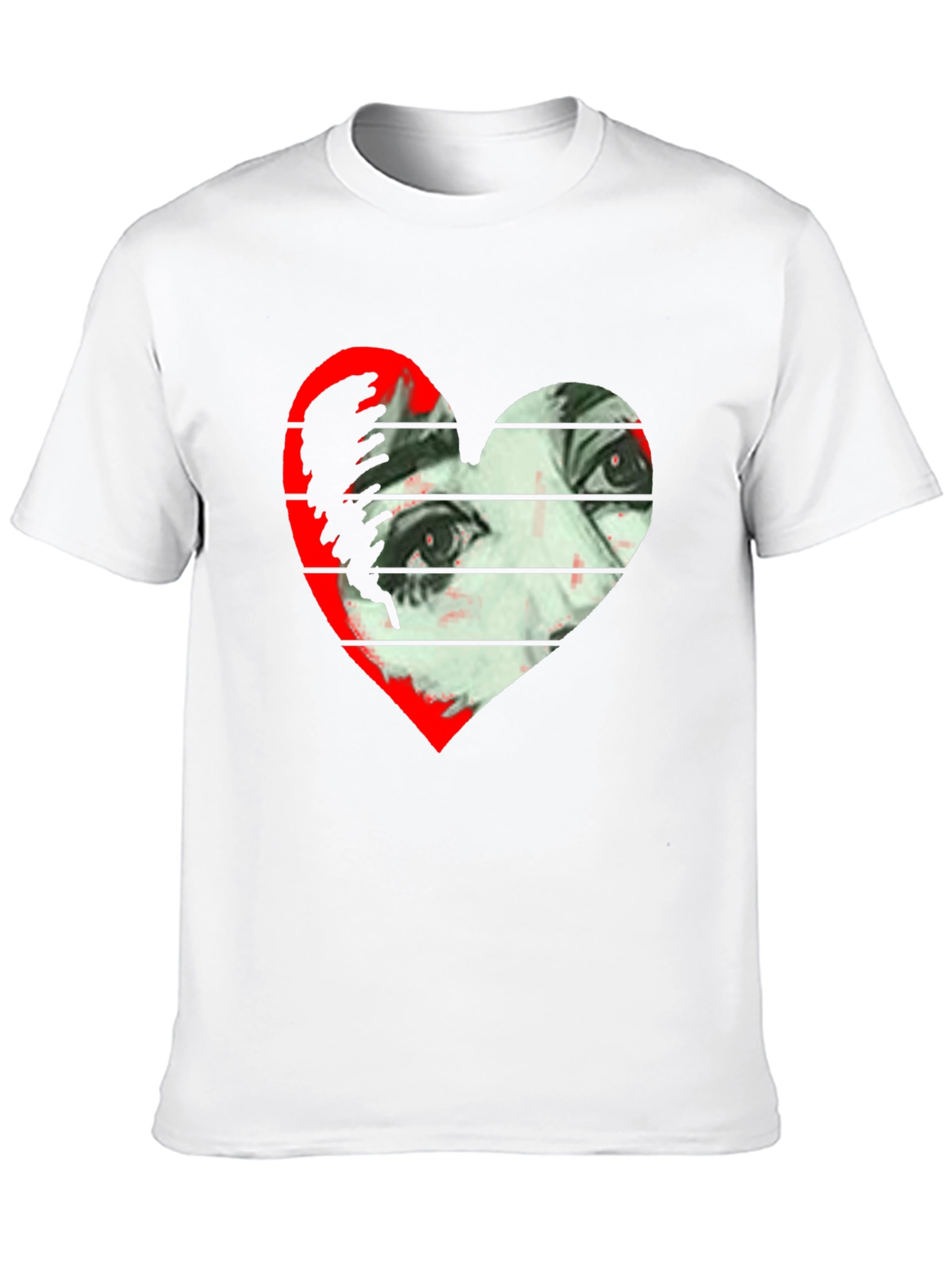 Black Heart Eyes Graphic Tee - Modern Art T-Shirt view 10