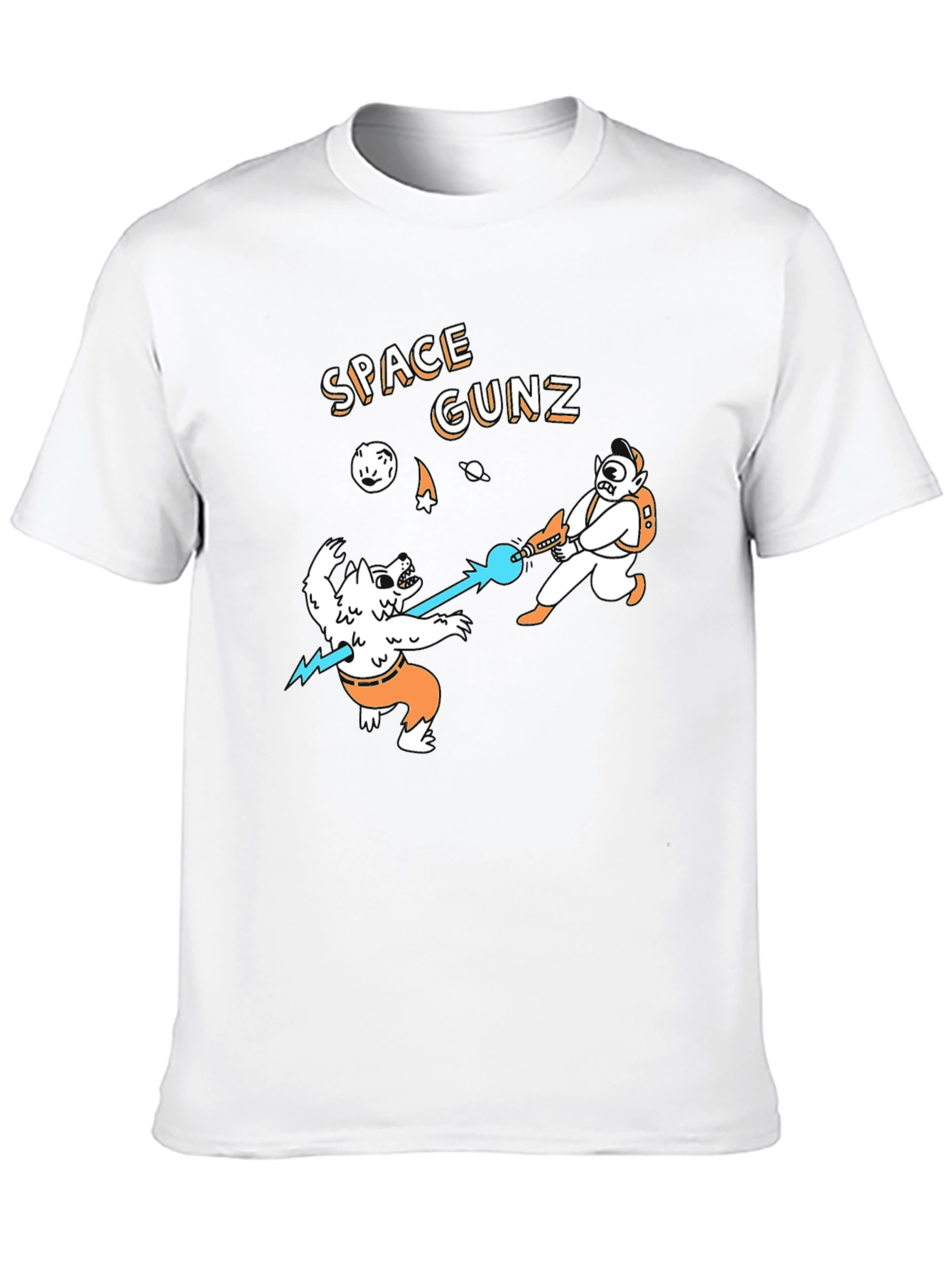 Black Space Gunz Black T-Shirt Sci-Fi Funny Tee view 10