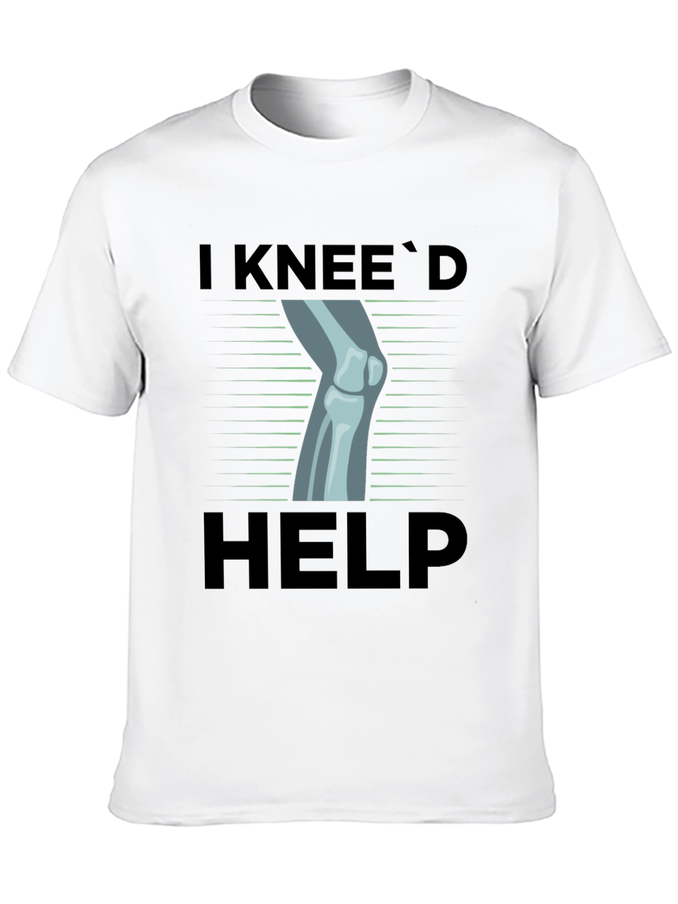Black I Knee'd Help Funny Bone T-Shirt view 10