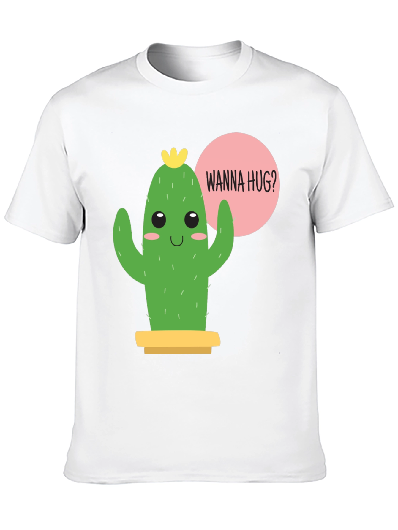 Black Cute Cactus Graphic Tee - Wanna Hug? view 10