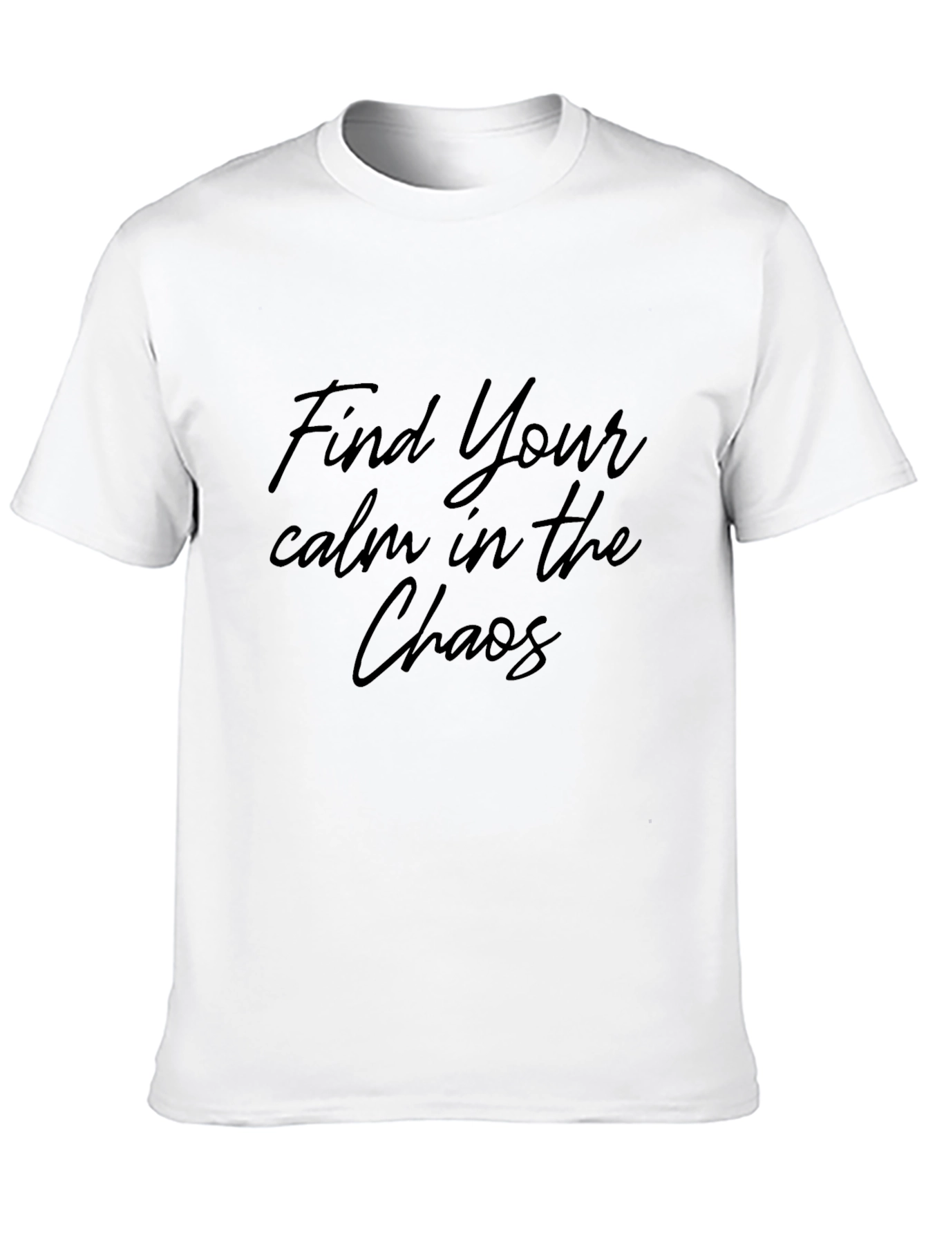 Black Men's 'Find Your Calm' Black Graphic Tee view 10