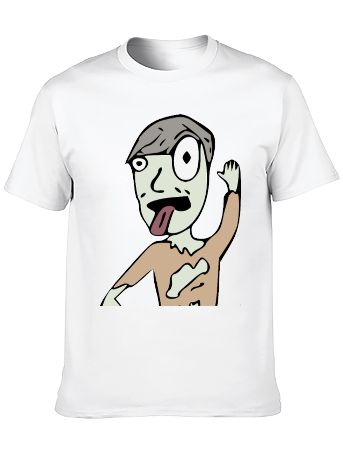 Black Zombie Cartoon Graphic Black T-Shirt view 10