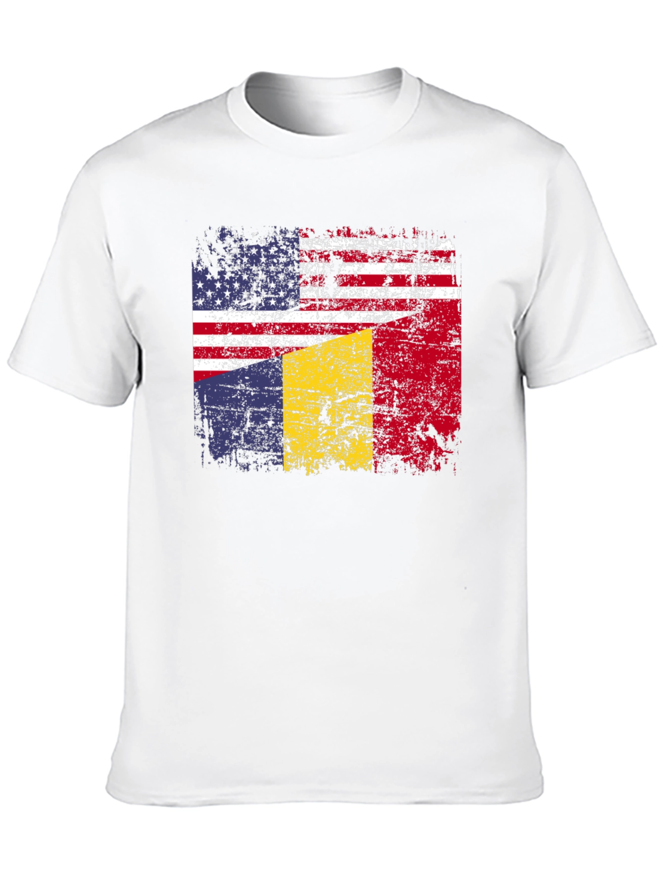 Black USA & Romania Flag T-Shirt view 10