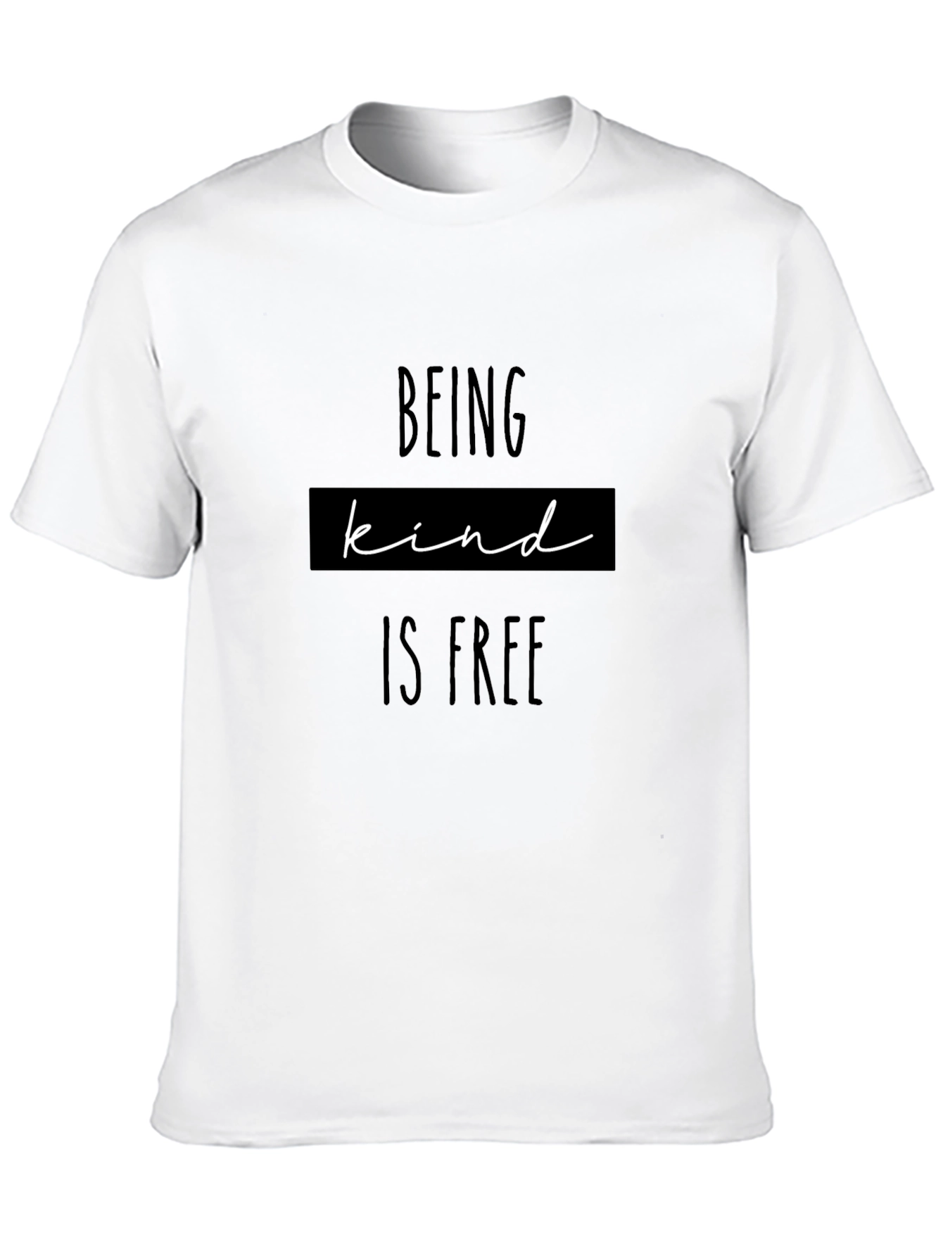 Black Being Kind Is Free Graphic Tee - Casual Black Shirt view 10
