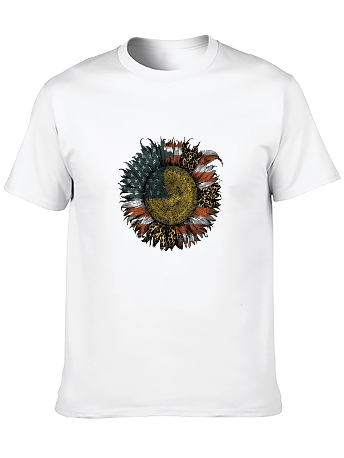 Black USA Ukraine Flag Sunflower Men's Black T-Shirt view 10