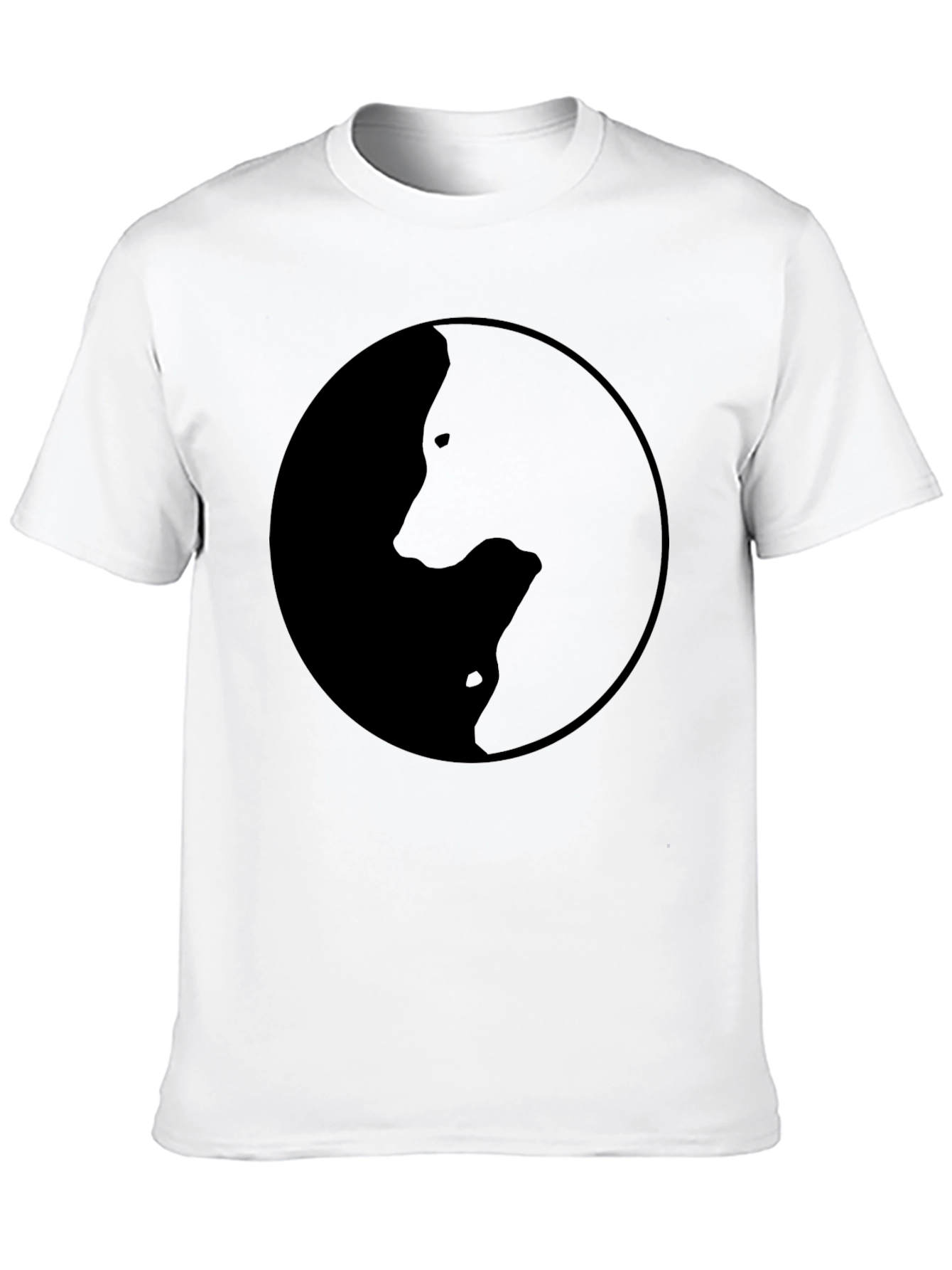 Black Yin Yang Wolves Graphic Tee - Black Crew Neck T-Shirt view 10