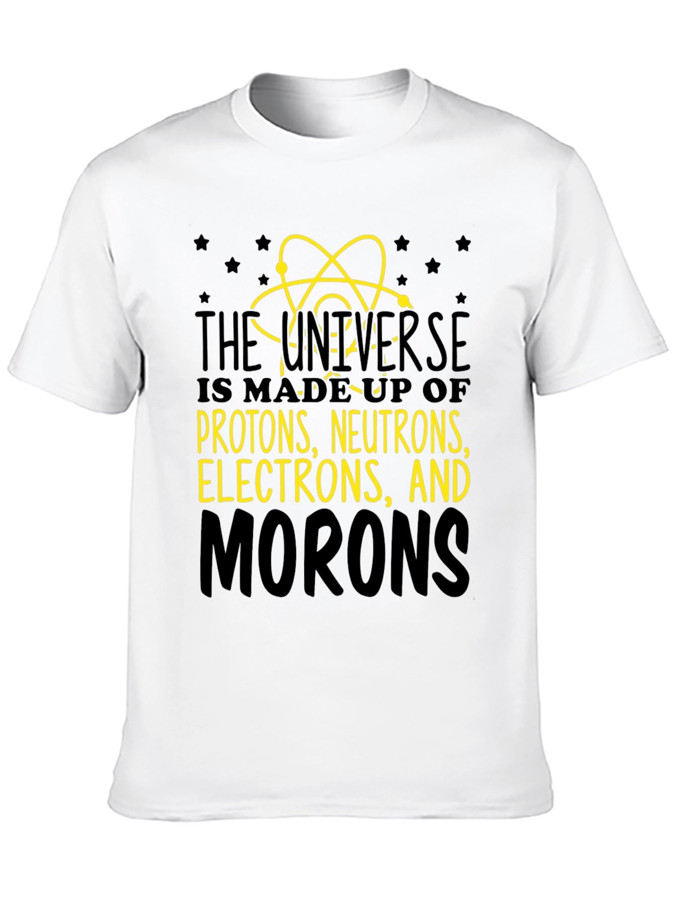 Black Universe Made of Morons Black Cotton Graphic Tee view 10