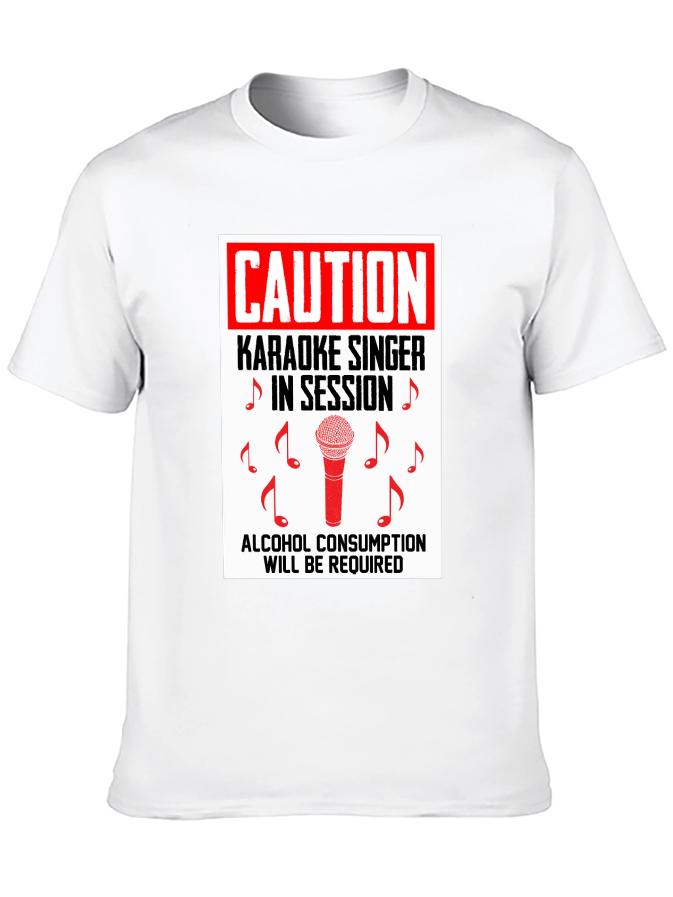 Black Karaoke Singer Caution T-Shirt view 10