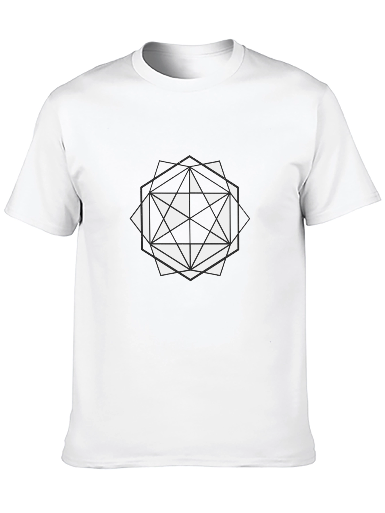 Black Geometric Starburst Graphic Tee - Modern Black T-Shirt view 10