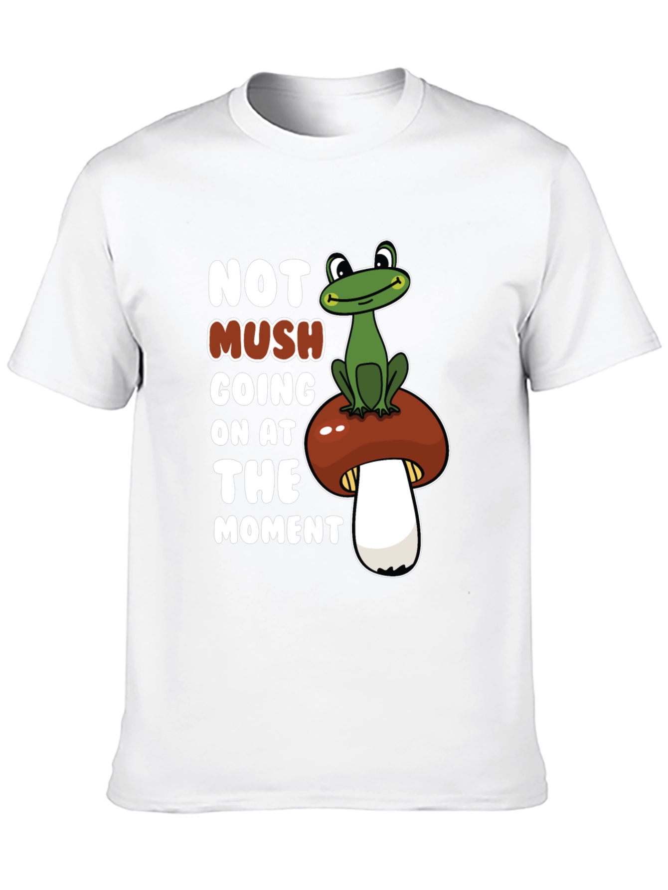 Black Funny Frog on Mushroom Graphic Tee view 10