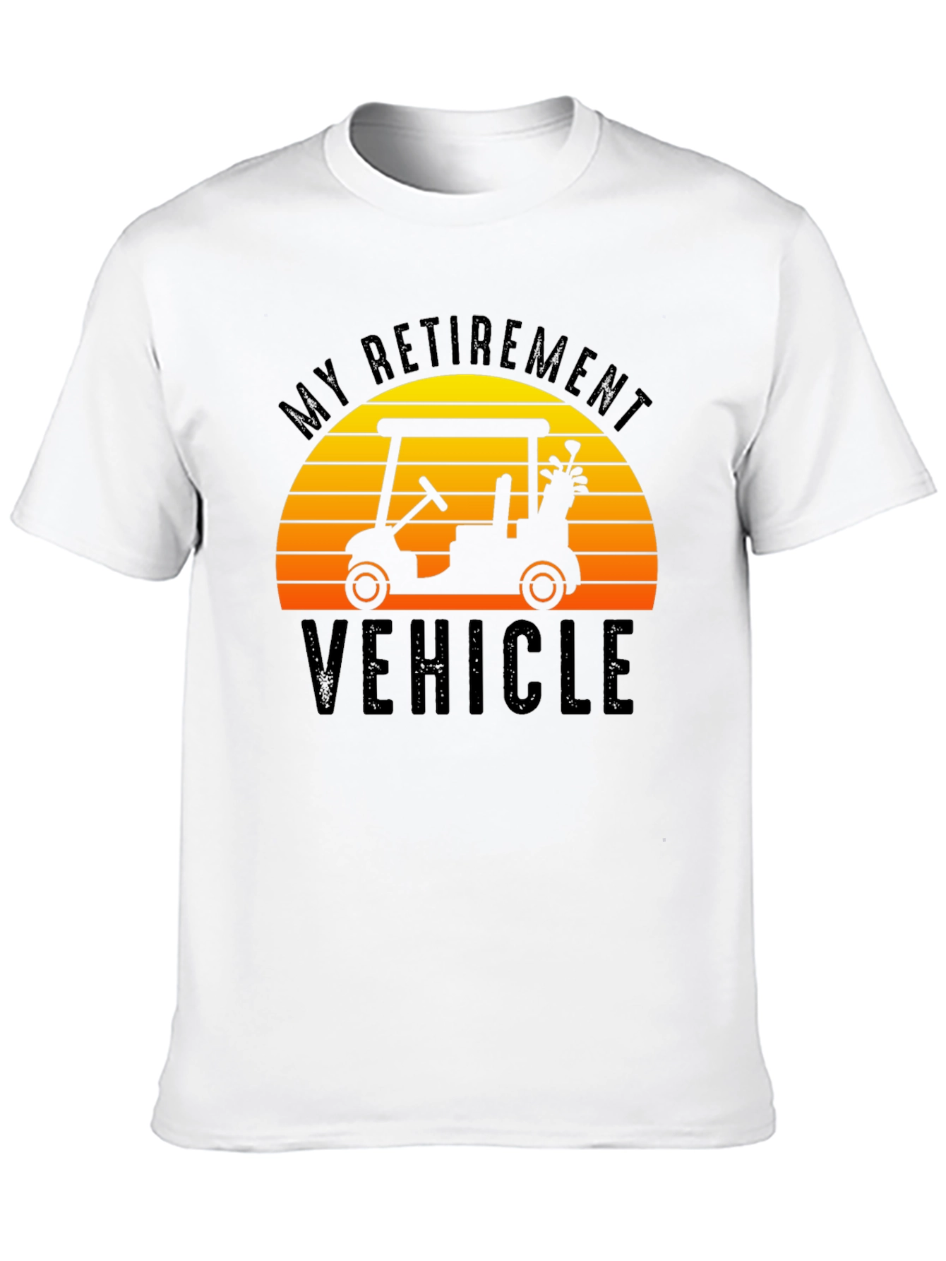Black My Retirement Vehicle T-Shirt Golf Cart Sunset Tee view 10