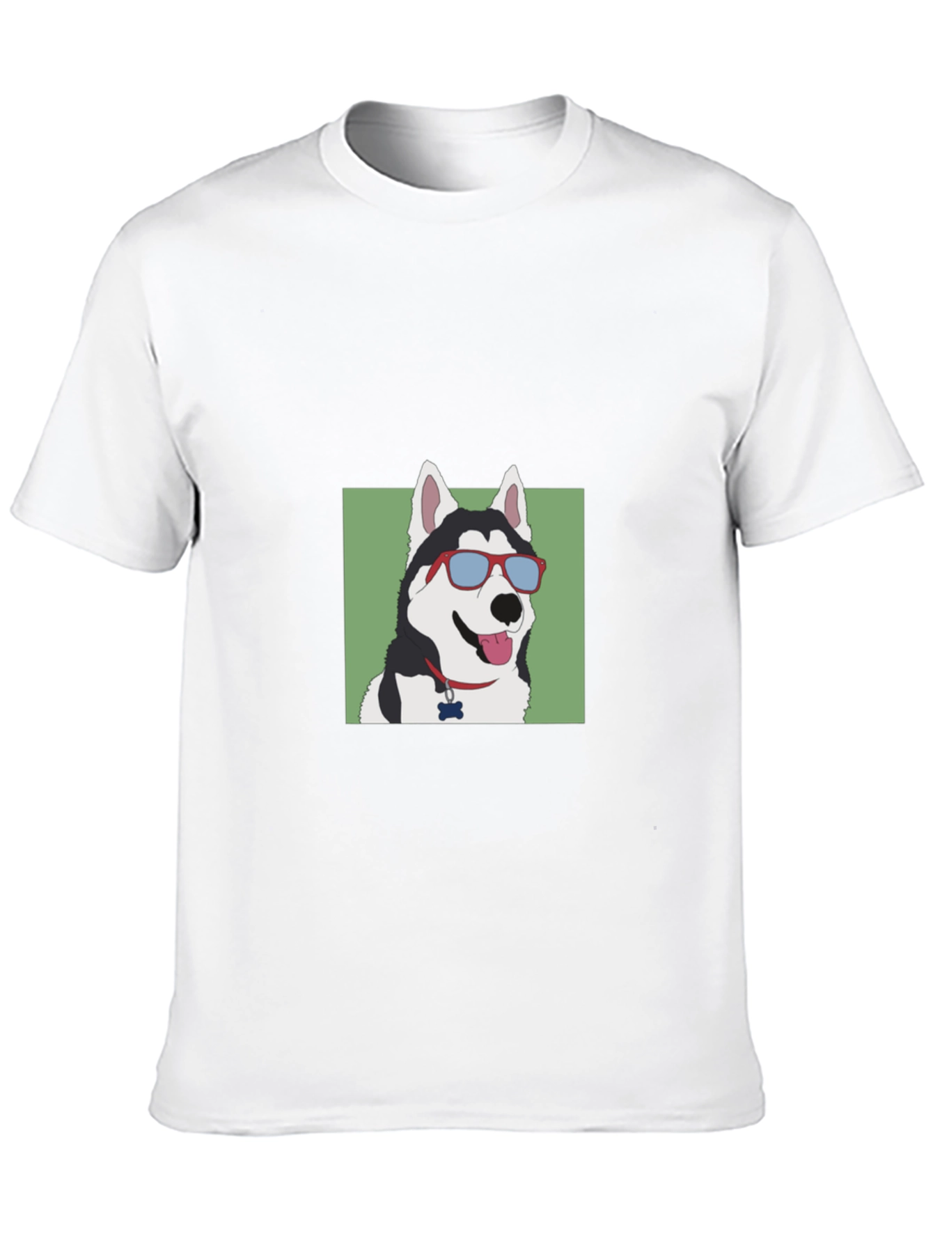 Black Cool Dog T-Shirt - Husky with Sunglasses view 10
