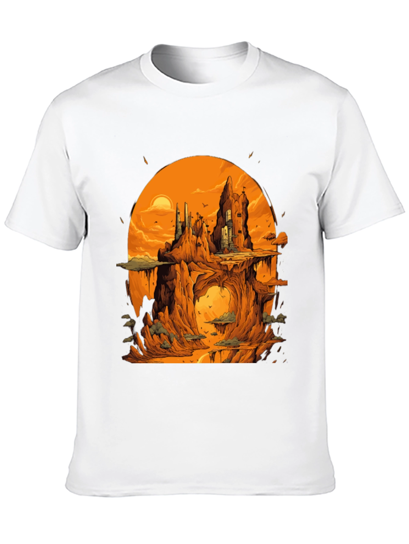 Black Fantasy Landscape Black Graphic Tee view 10