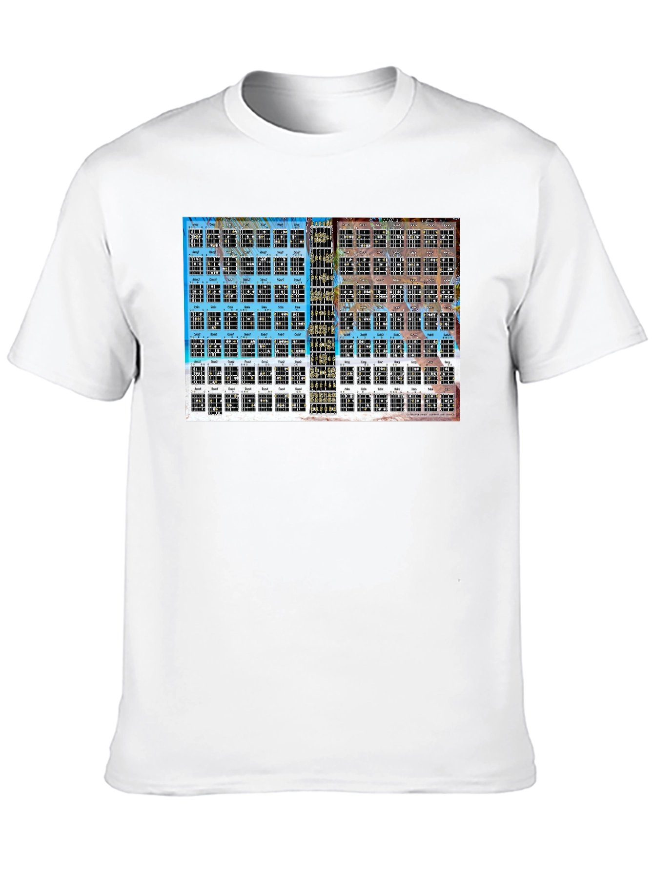 Black Guitar Chord Chart T-Shirt - Black view 10