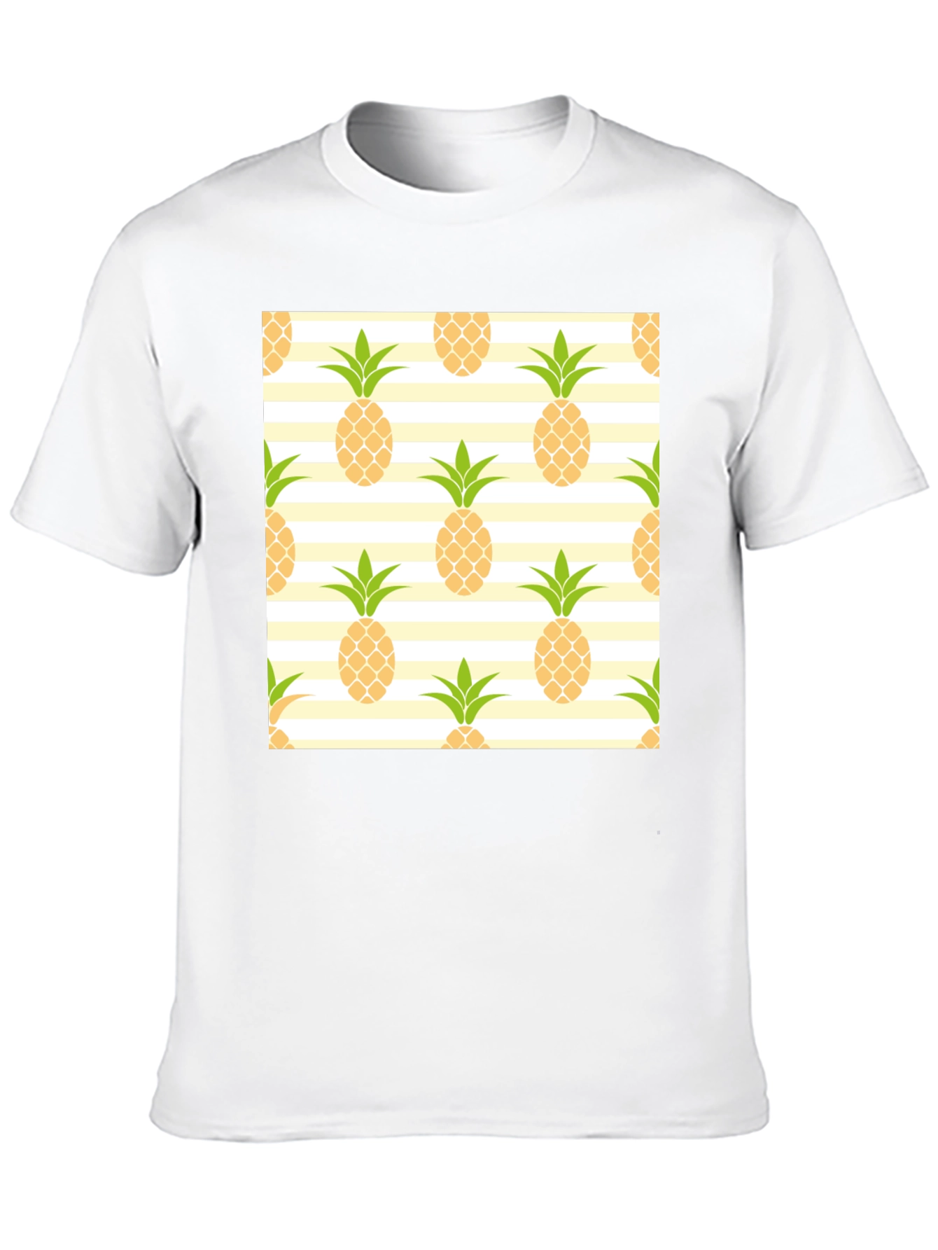 Black Pineapple Print Men's Tee view 10