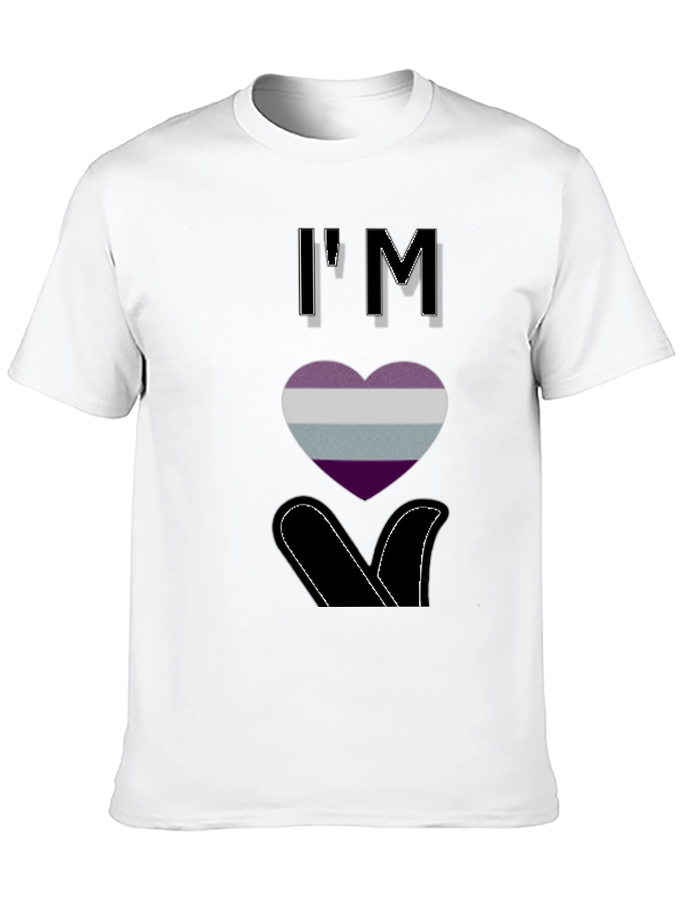 Black Asexual Pride T-Shirt - I'm Ace Heart Design view 10