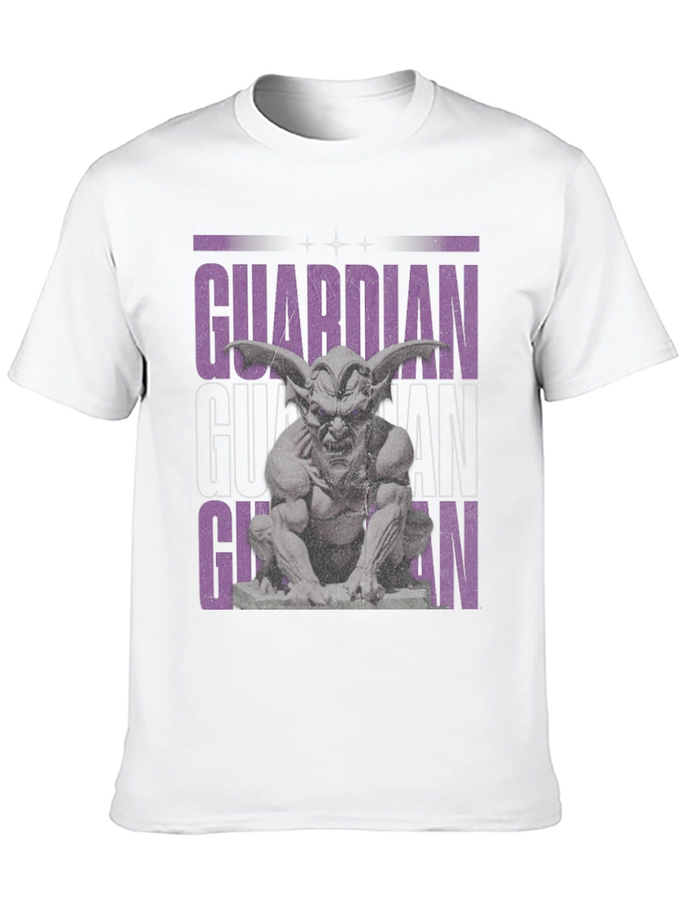 Black Guardian Gargoyle Graphic Tee - Black Cotton view 10