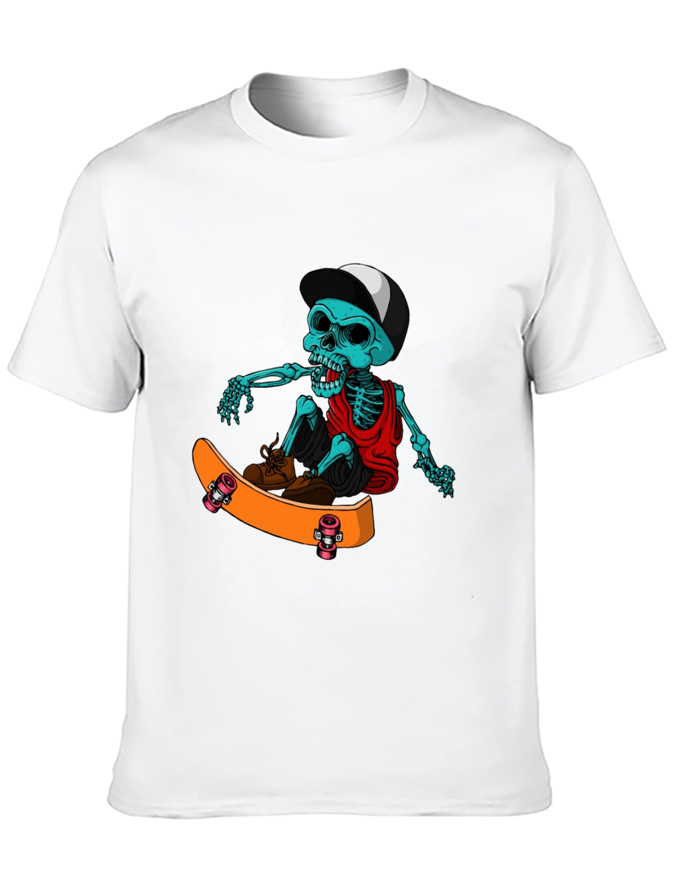 Black Skateboarding Skeleton T-Shirt view 10