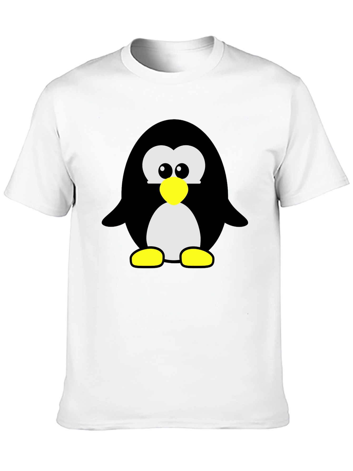 Black Cartoon Penguin Graphic Print T-Shirt - Black view 10
