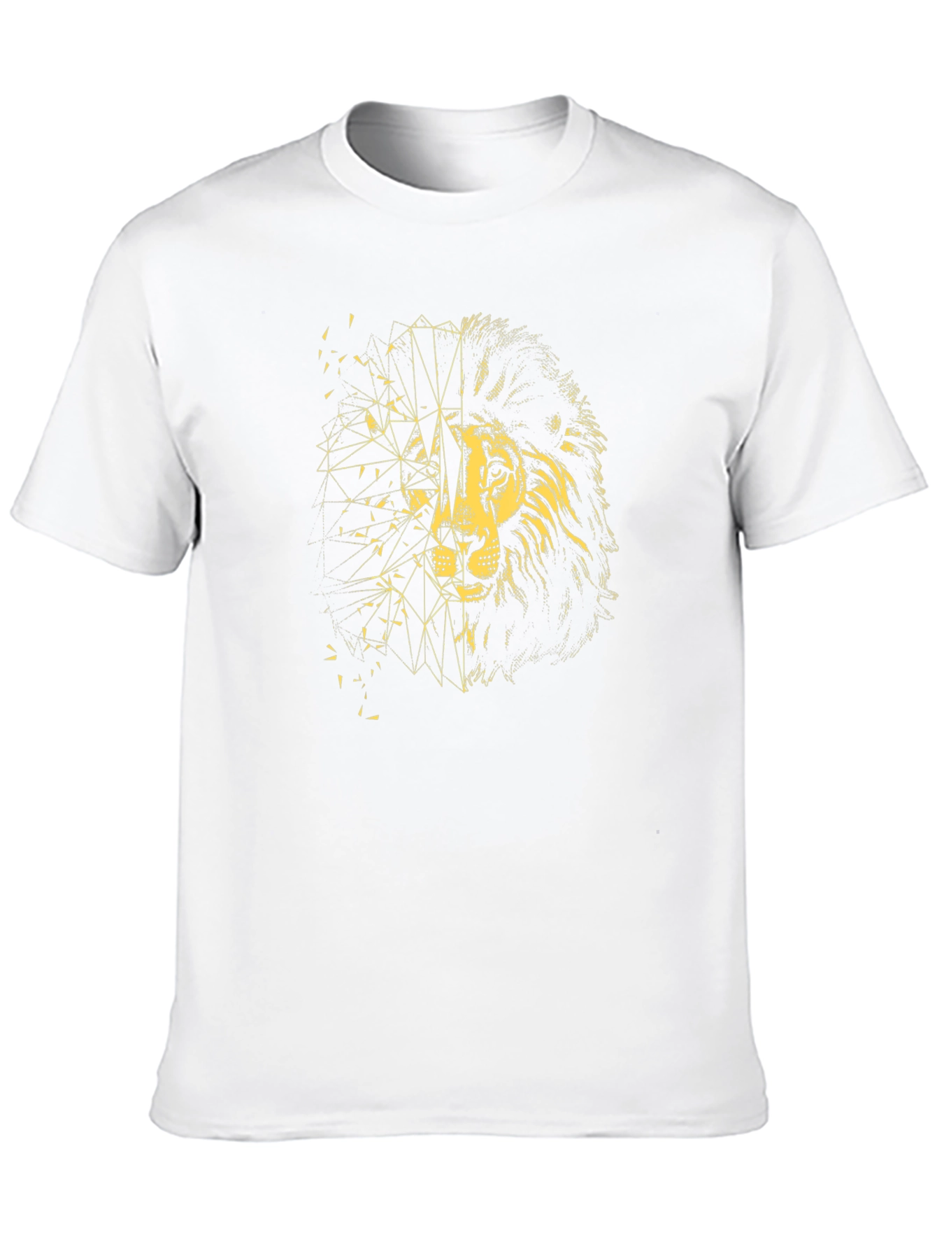 Black Geometric Lion Graphic Tee - Black view 10