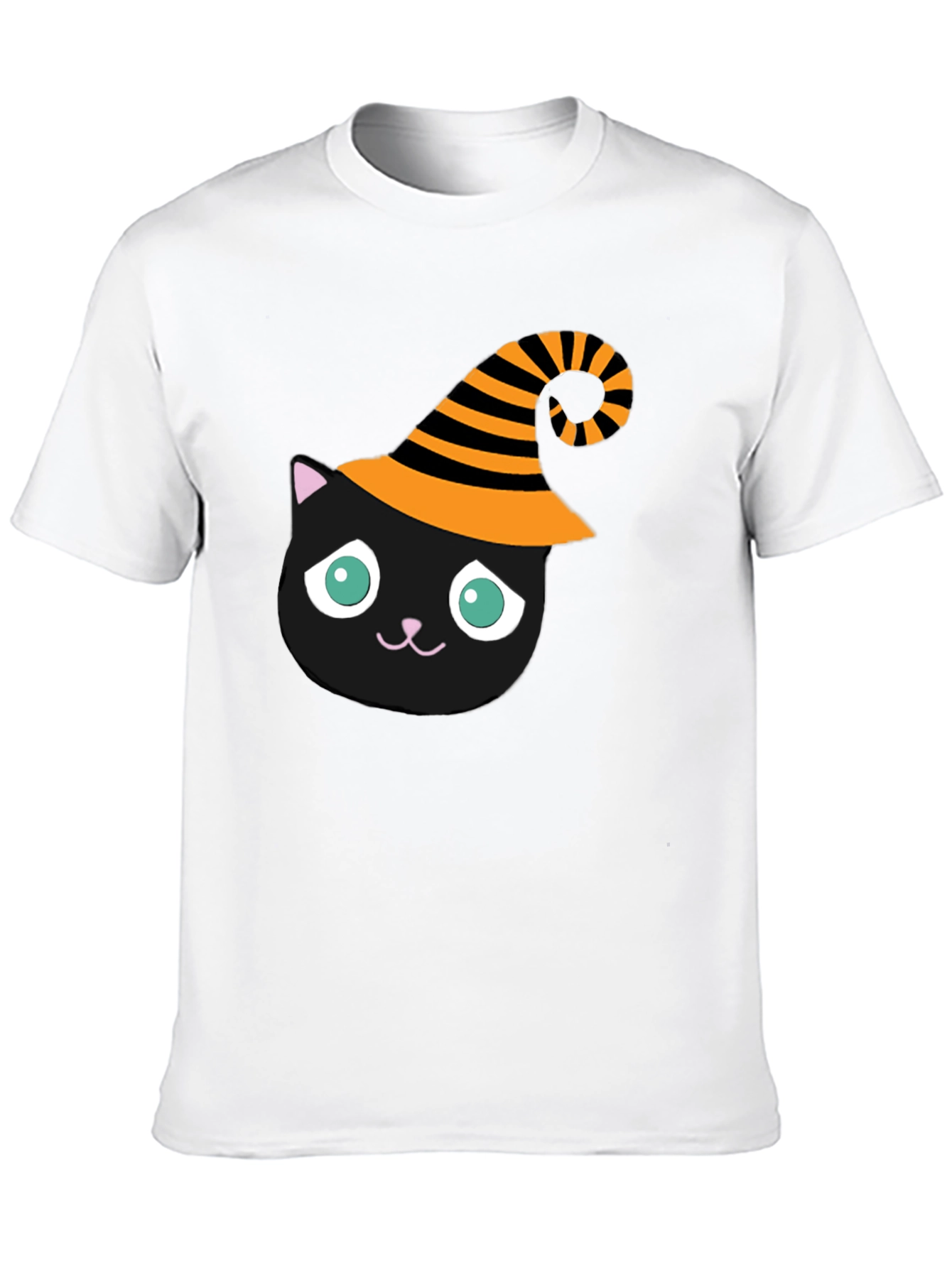 Black Halloween Cat T-Shirt - Witch Hat Black Cat Tee view 10