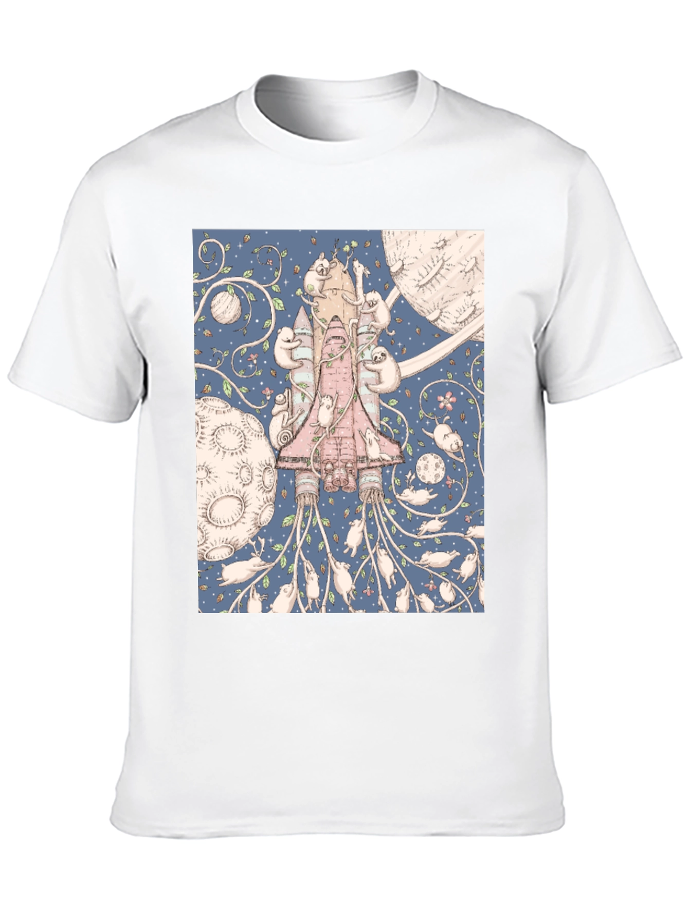 Black Space Sloth T-Shirt - Unique Graphic Tee view 10