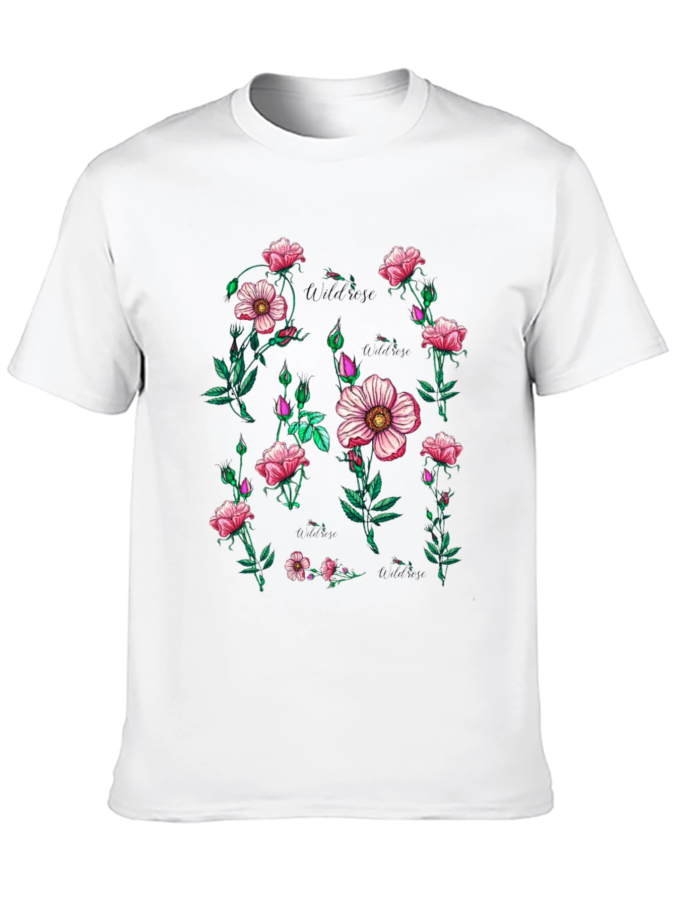 Black Wildrose Floral Print Black T-Shirt view 10