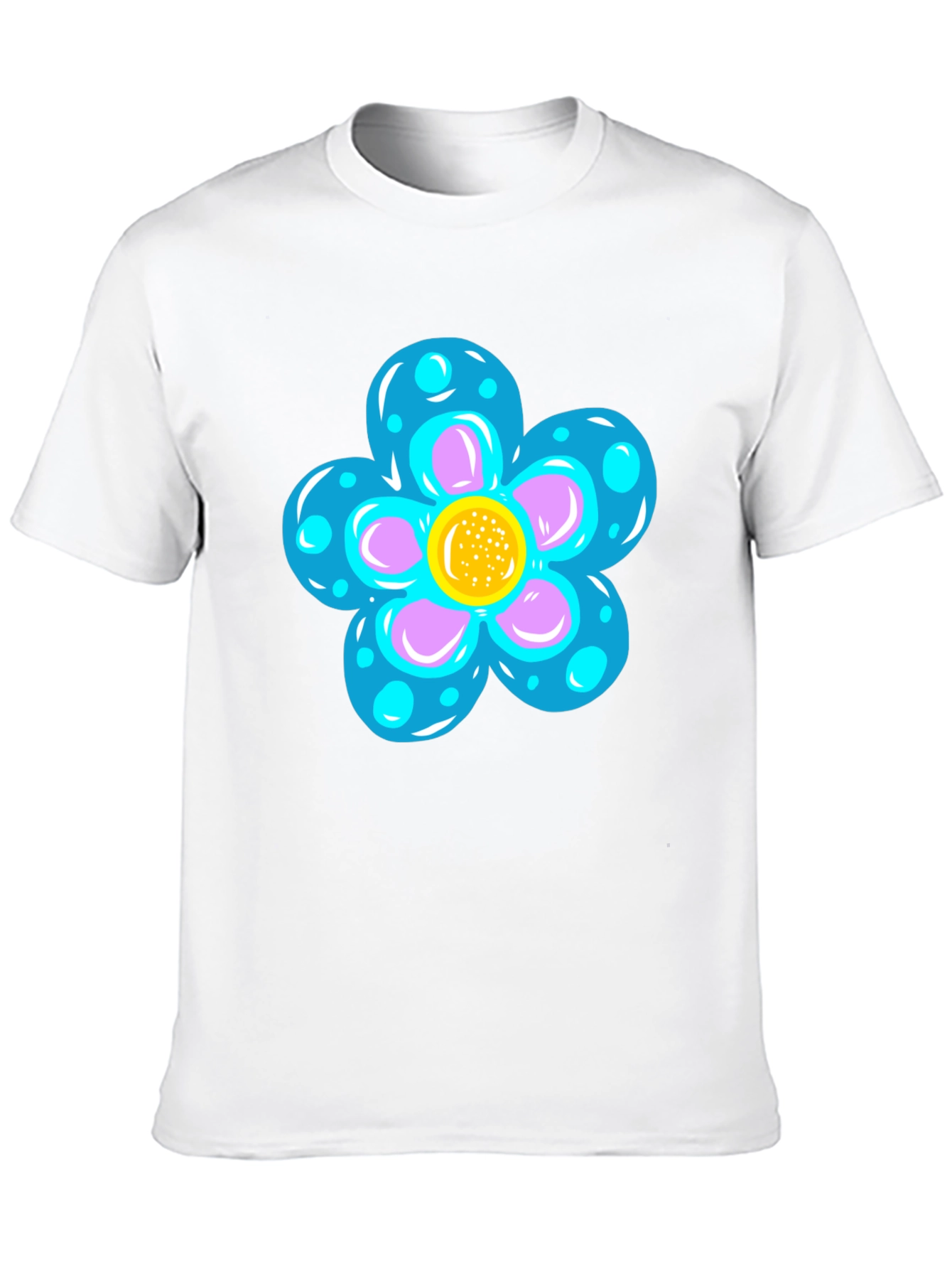 Black Funky Flower Graphic Black T-Shirt view 10