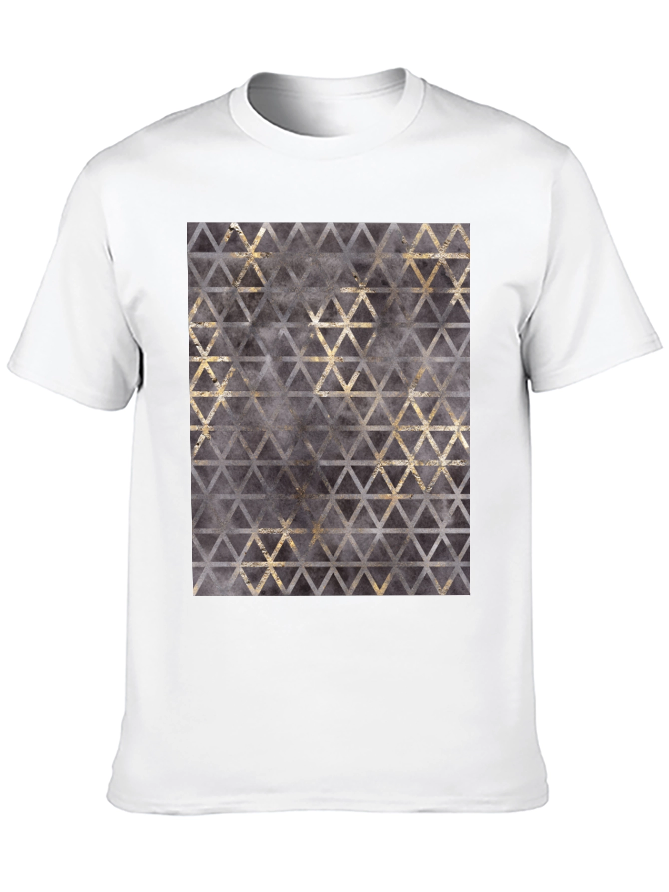 Black Geometric Triangle Print T-Shirt view 10