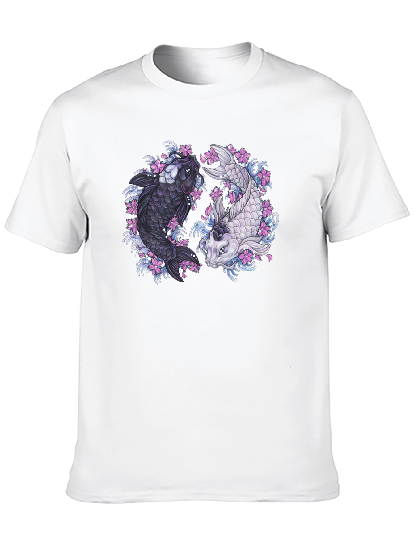 Black Yin Yang Koi Fish Graphic Tee view 10