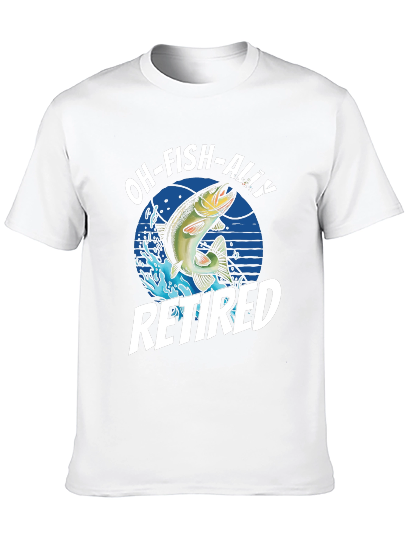 Black Oh-Fish-Ally Retired Men's Black Graphic Tee view 10