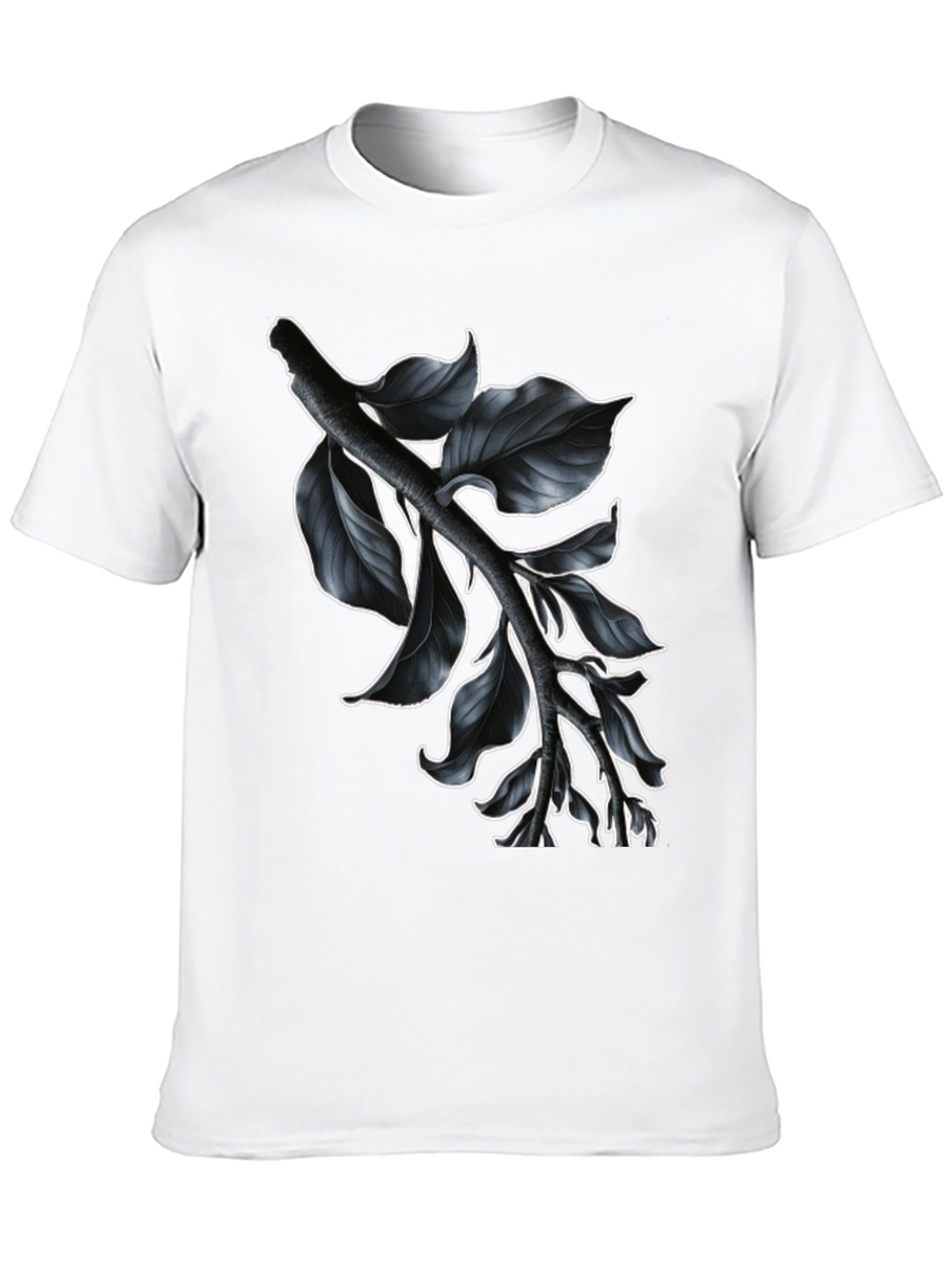Black Botanical Branch Graphic Tee - Modern Black view 10